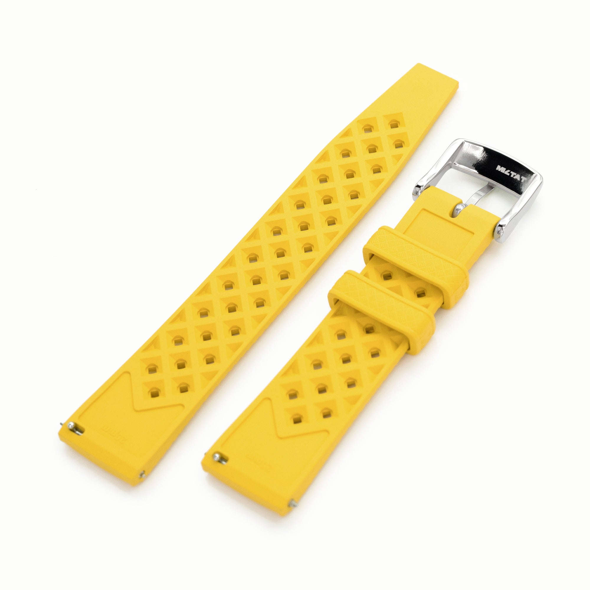 20mm Quick Release Tropical-Style FKM rubber watch strap, Yellow Strapcode watch bands