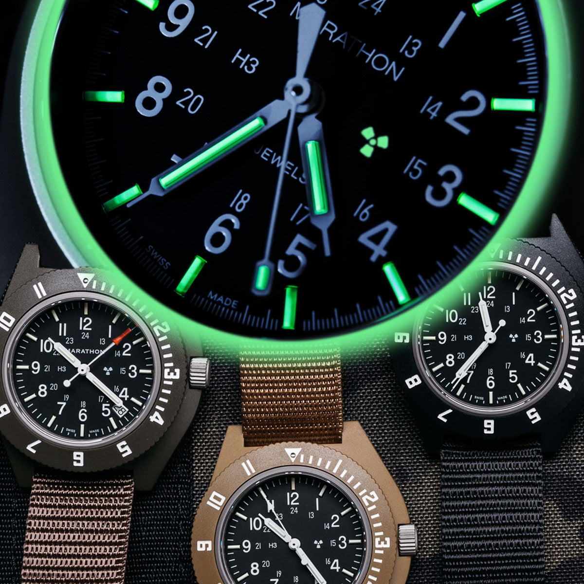 Marathorn watch Tritium lume by strapcode watch bands