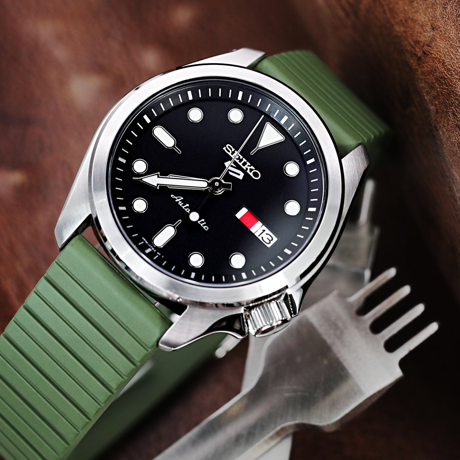Green Rubber Watch Straps