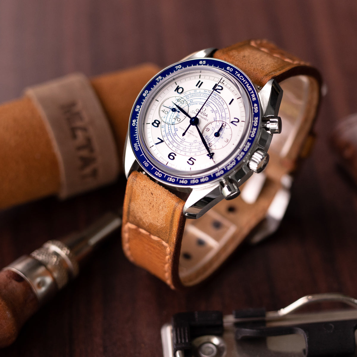 20mm or 21mm Gunny X MT &#39;74&#39; Light Brown Handmade Quick Release Leather Watch Strap #41