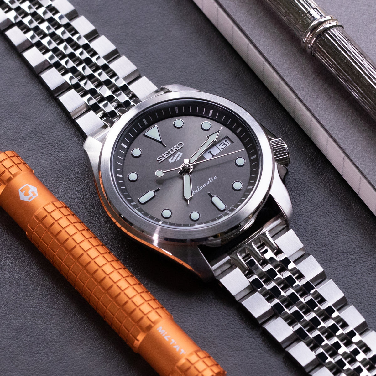 سوار ساعة أسترويد 19 مم، 20 مم، نهاية مستقيمة، فك سريع، فولاذ مقاوم للصدأ 316L، إبزيم V مصقول ومطفي