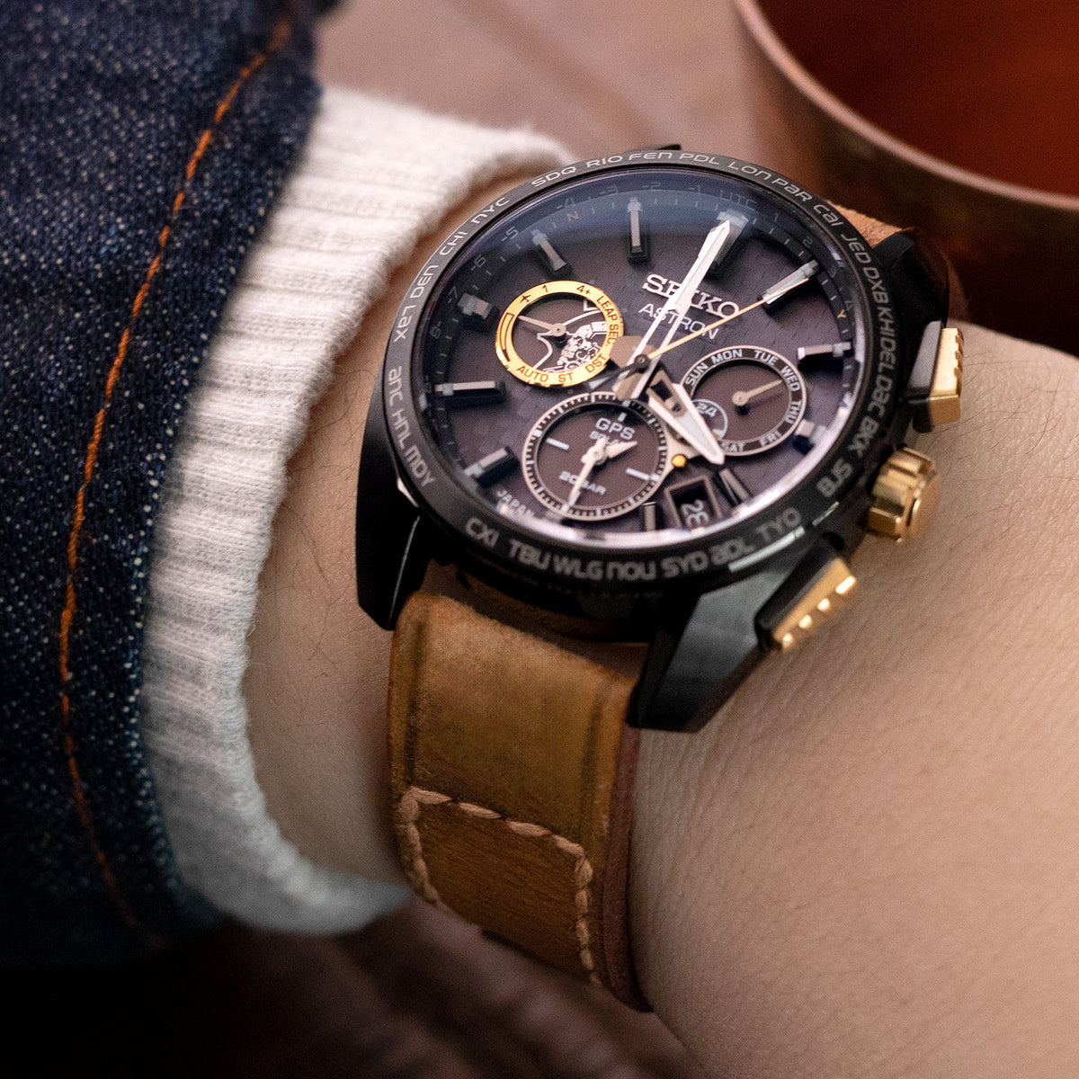 20mm or 21mm Gunny X MT &#39;74&#39; Light Brown Handmade Quick Release Leather Watch Strap #41