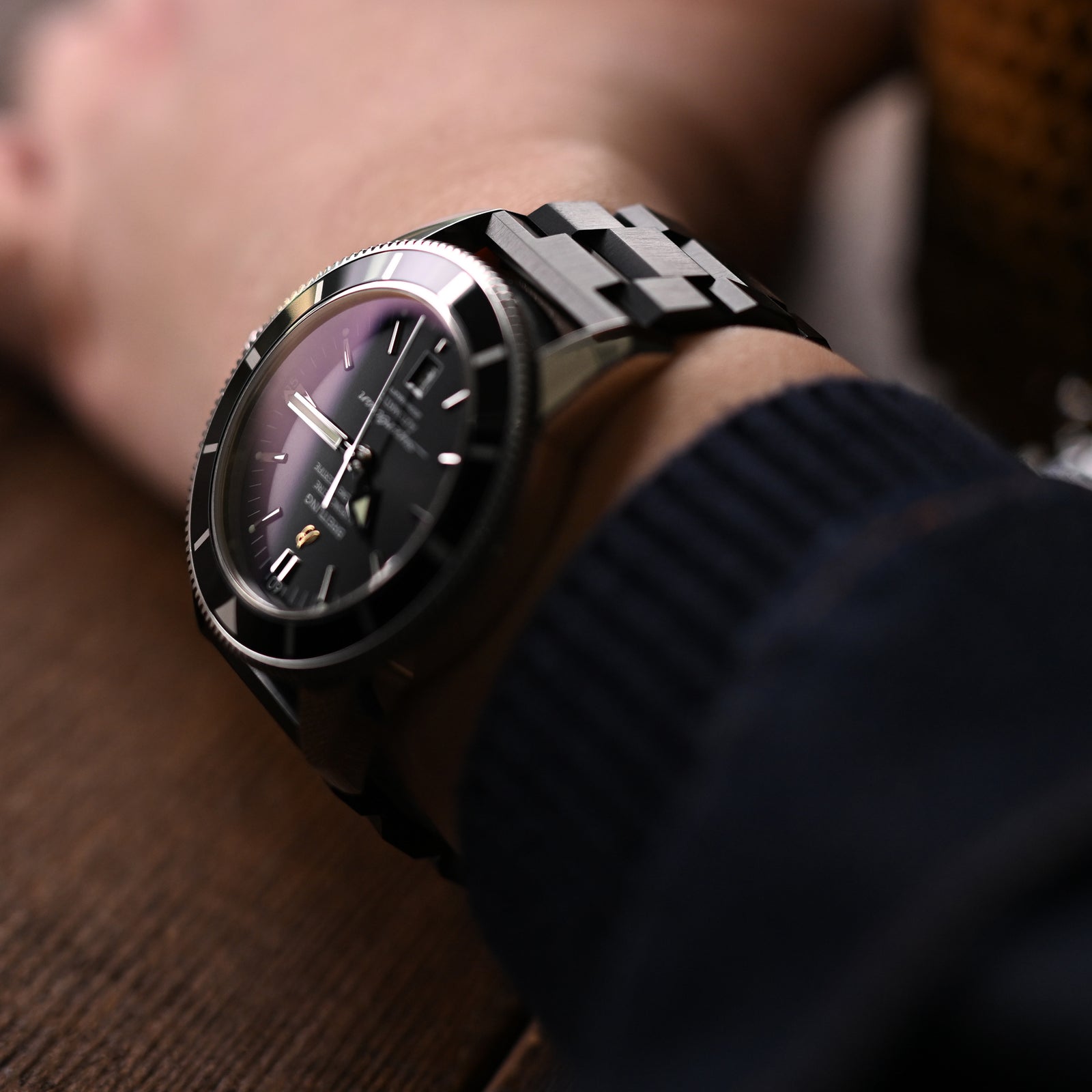 24mm Hexad (Pull-Twist) QR Watch Band Straight End Quick Release, 316L Stainless Steel Diamond-like Carbon (DLC coating) V-Clasp Strapcode watch bands