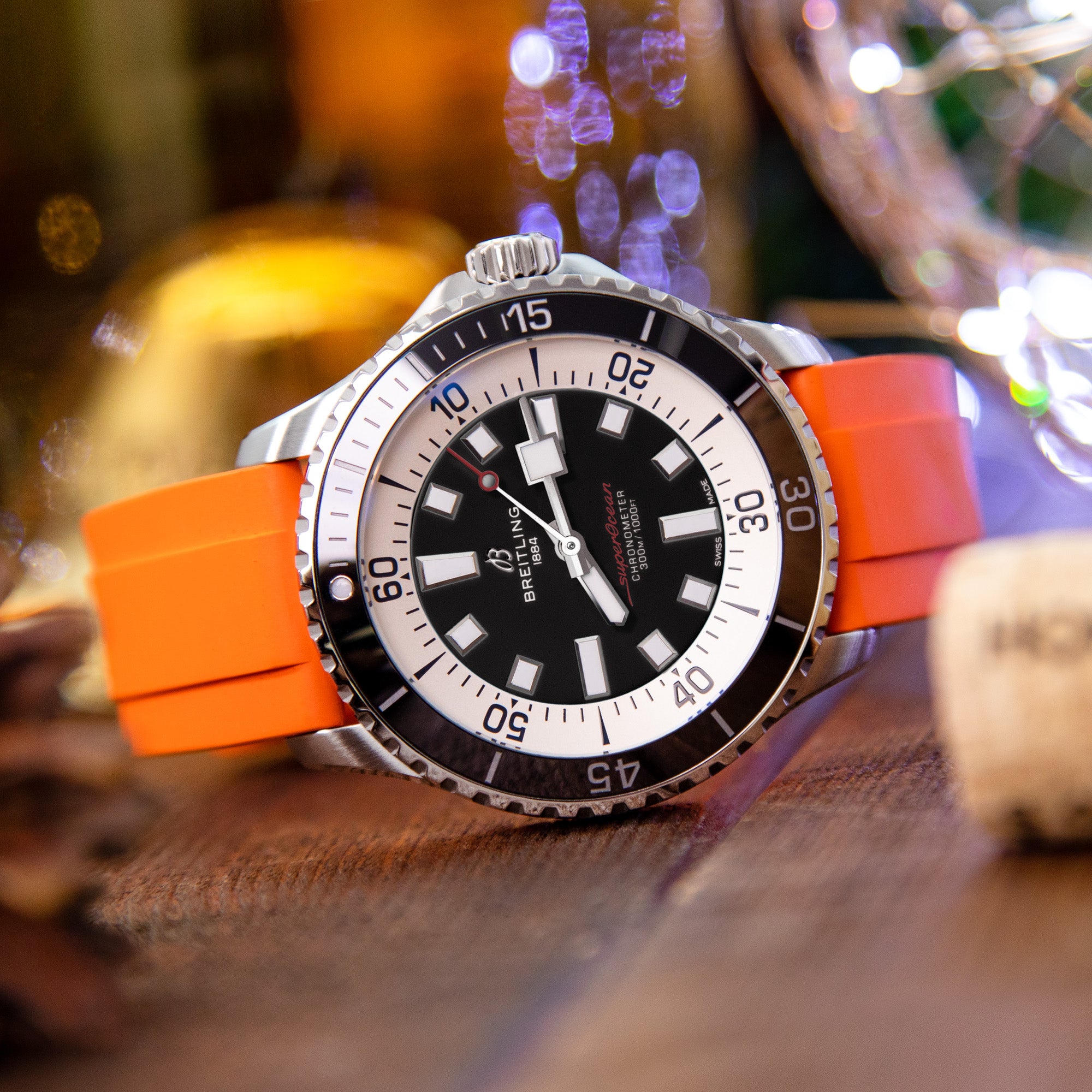 FKM08 Orange FKM Quick Release rubber watch strap, 20mm or 22mm Strapcode Watch Bands
