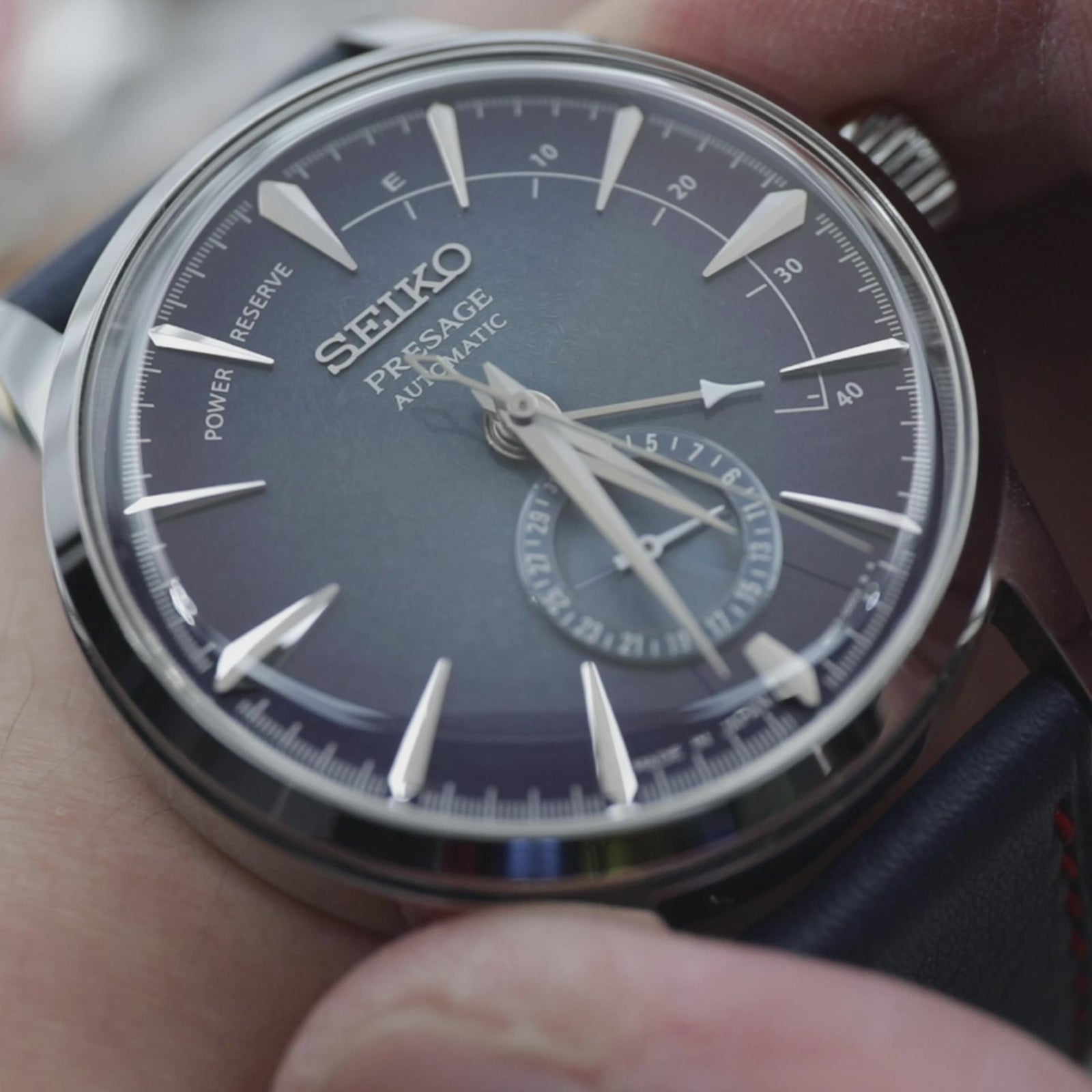 Blue Tapered Leather Quick Release Strap with Zermatt Lining