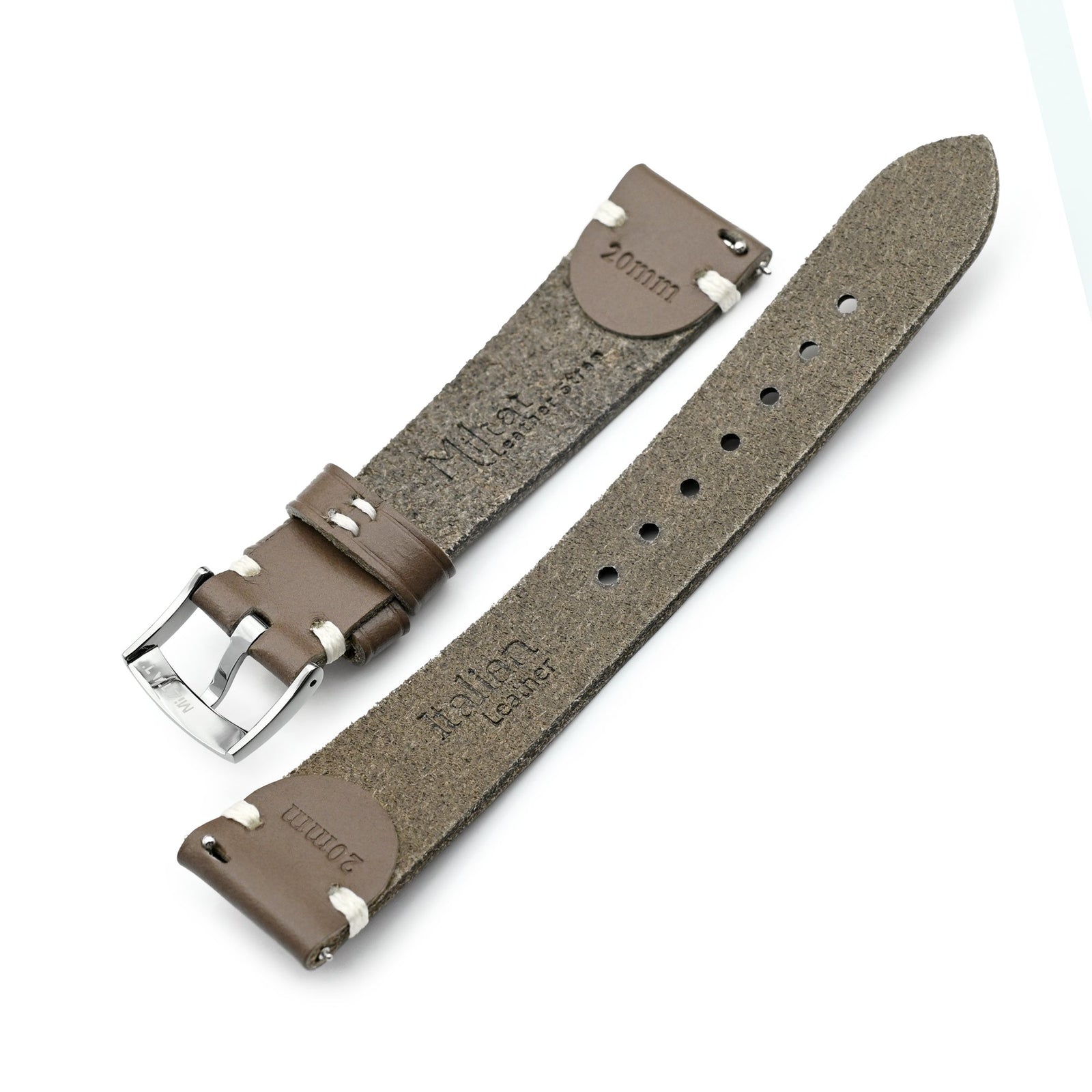 20mm Taupe Quick Release Buttero Italian Leather Watch Strap Strapcode Watch Bands