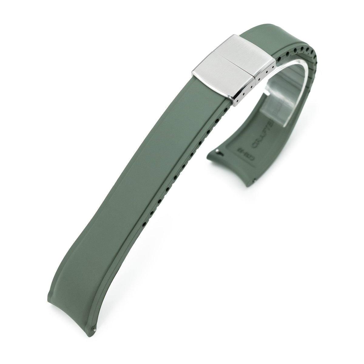 Crafter Blue - CX03 Oliver Green Quick Release Flexi-Curved FKM Rubber Watch Strap Strapcode Watch Bands