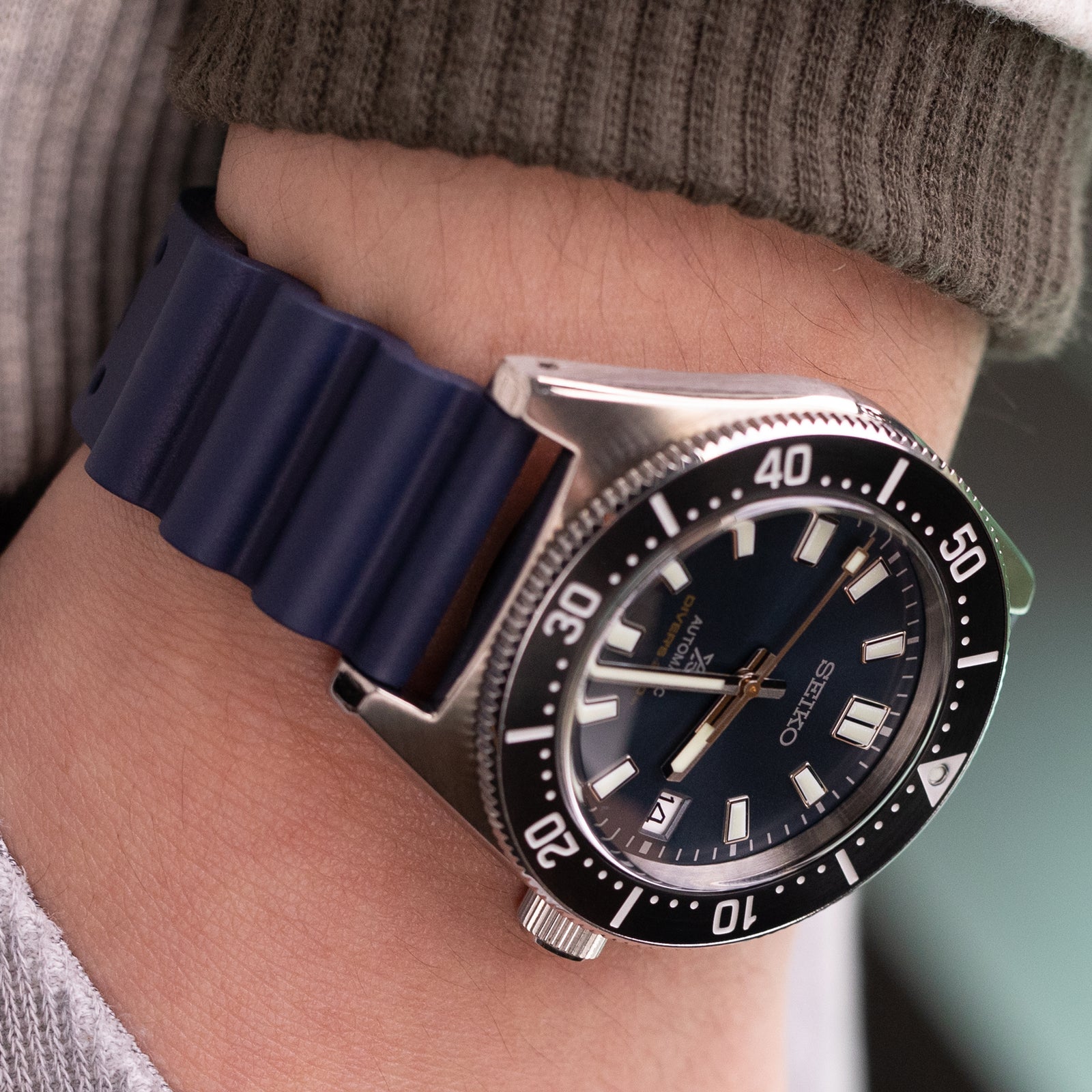 Blue Quick Release FKM Rubber Diver Strap 20mm 22mm