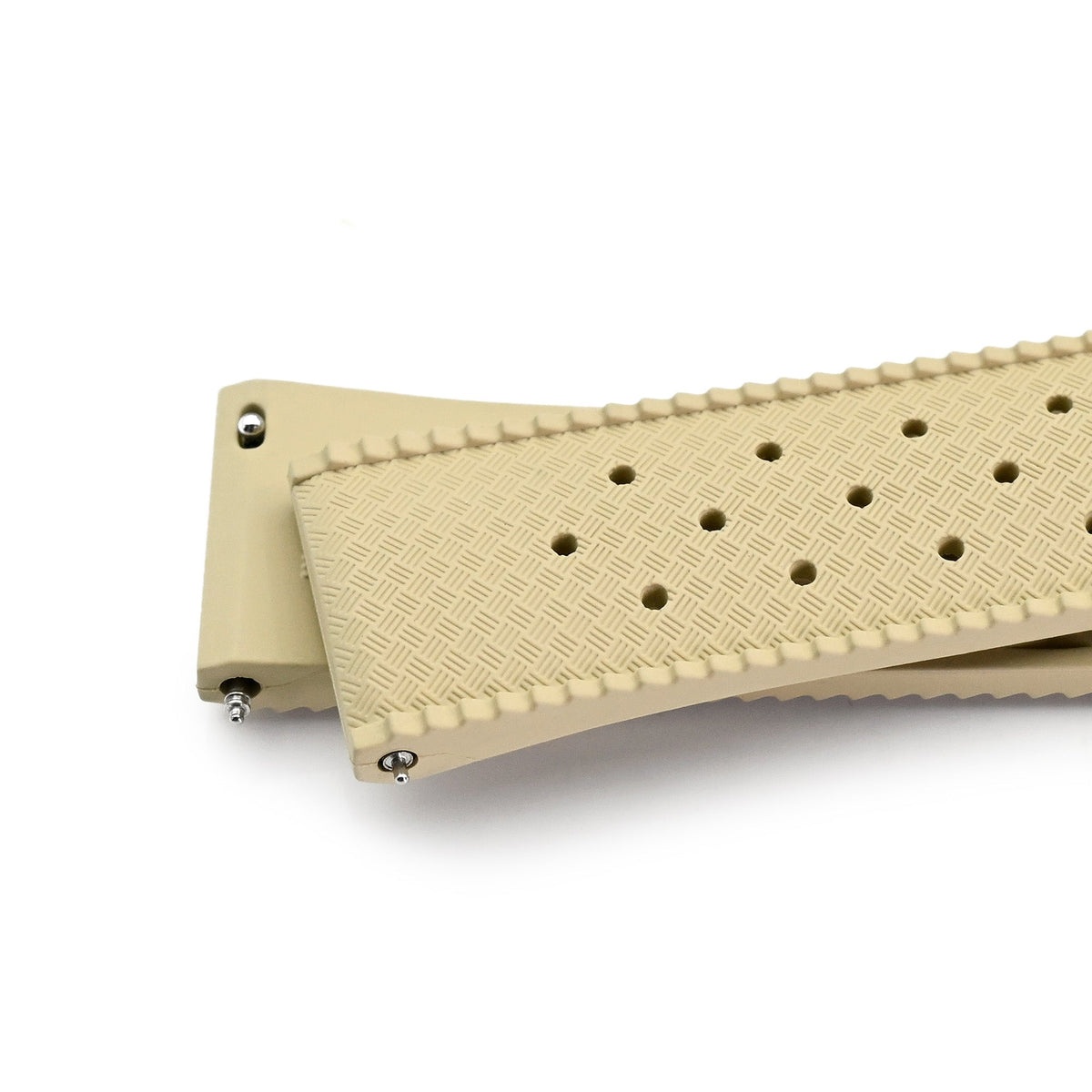 Quick Release Khaki Tropical-Style Pro FKM rubber watch strap, 20mm Strapcode Watch Bands