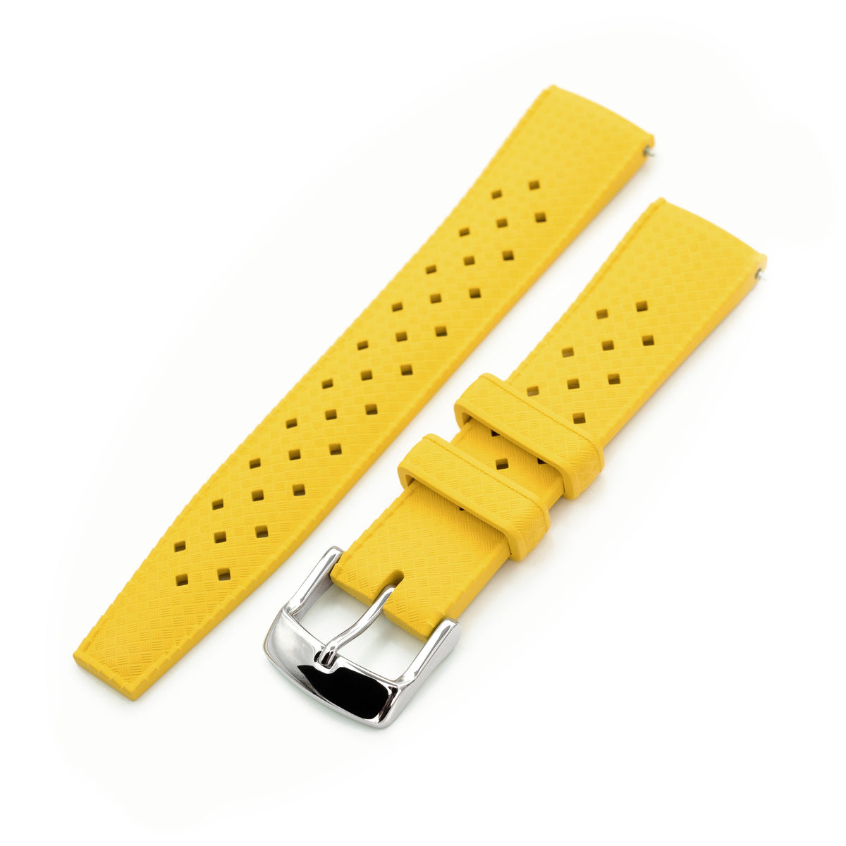 20mm Quick Release Tropical-Style FKM rubber watch strap, Yellow Strapcode watch bands