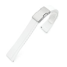 Quick Release FKM27 White Titanium Slinea Clasp FKM Rubber watch strap, 20mm or 22mm Strapcode watch bands