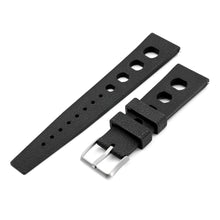 20mm or 22mm FKM36 Black Large Holes Rally FKM Quick Release Rubber watch band Strapcode watch bands