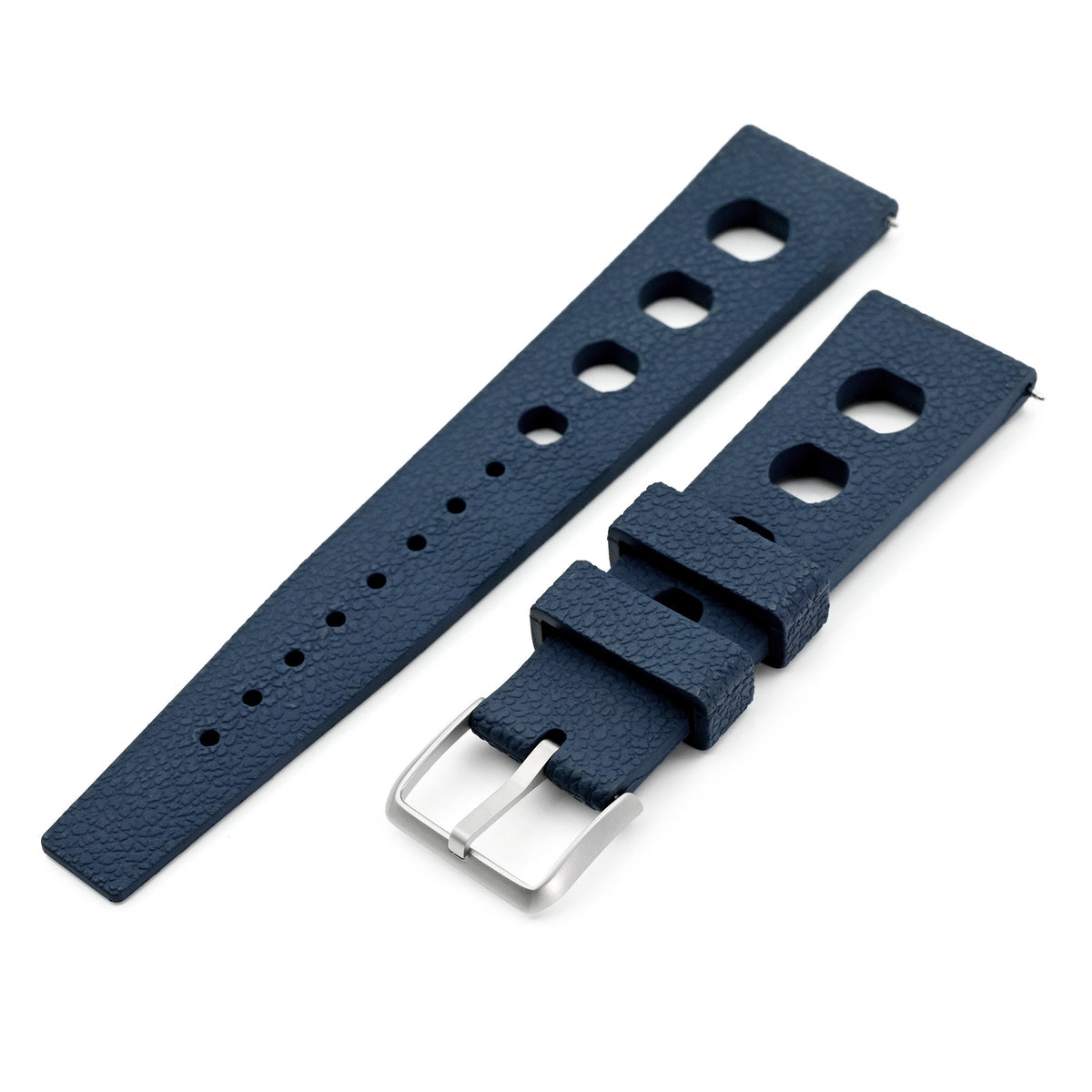 20mm or 22mm FKM36 Navy Blue Large Holes Rally FKM Quick Release Rubber watch band Strapcode watch bands