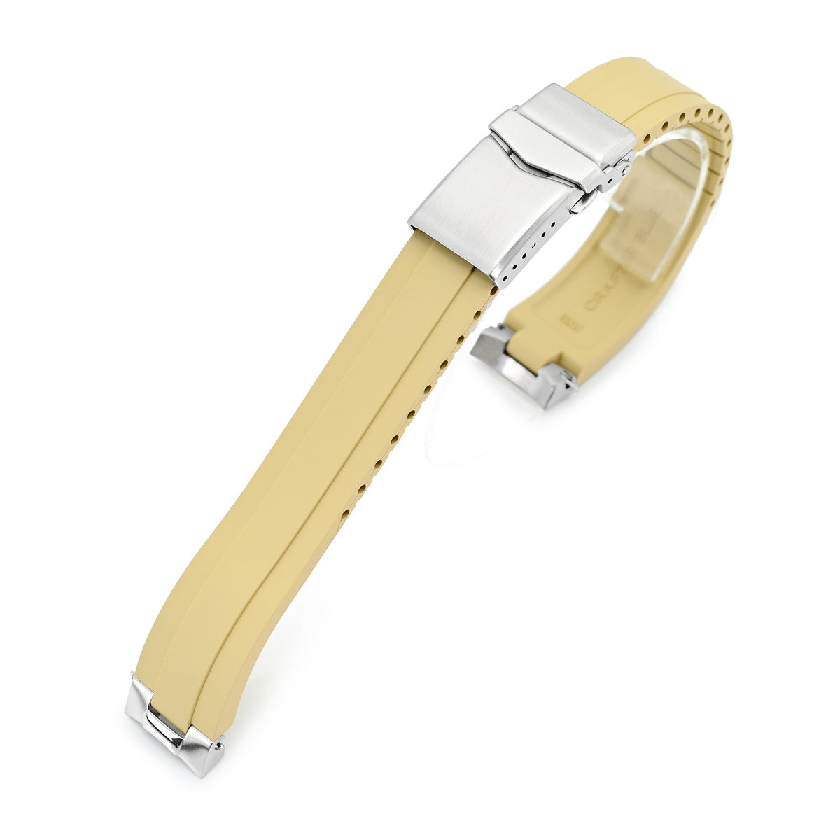 20mm Crafter Blue - MX03-117 Khaki FKM Rubber Strap With End Links compatible with Seiko Alpinist SARB017 Strapcode watch bands