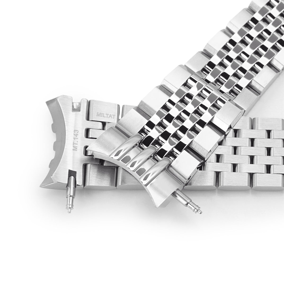 20mm Asteroid Watch Band for Seiko 5 Sports 38mm, 316L Stainless Steel Brushed and Polished V-Clasp Strapcode Watch Bands