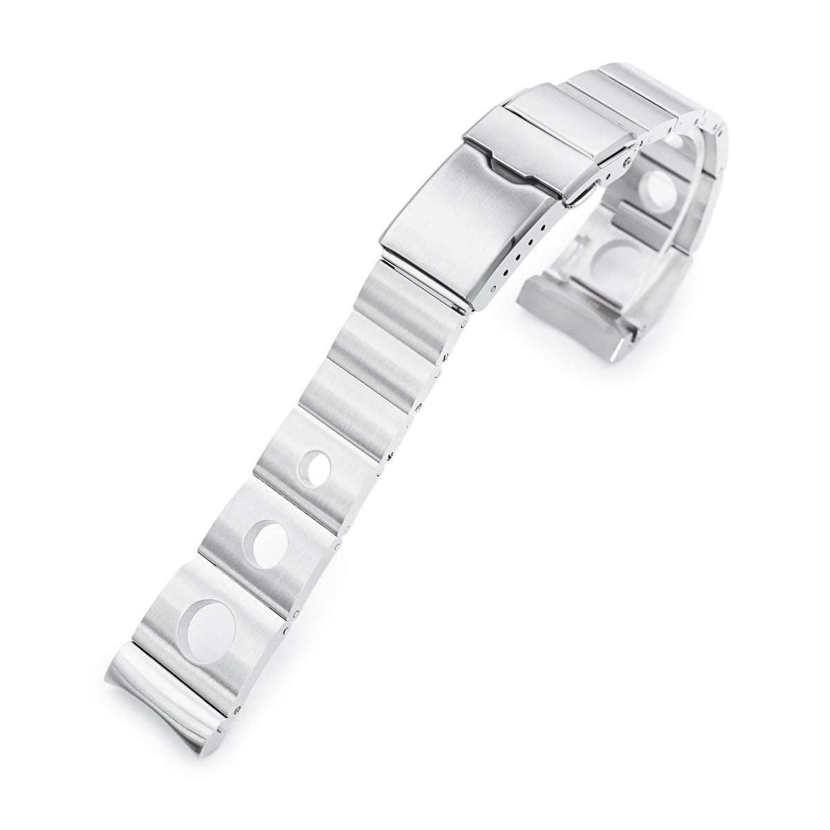 20mm Rollball Version II Uhrenarmband für Omega Seamaster 42mm, 316L Edelstahl, gebürstet, Baton-Taucherfaltschließe