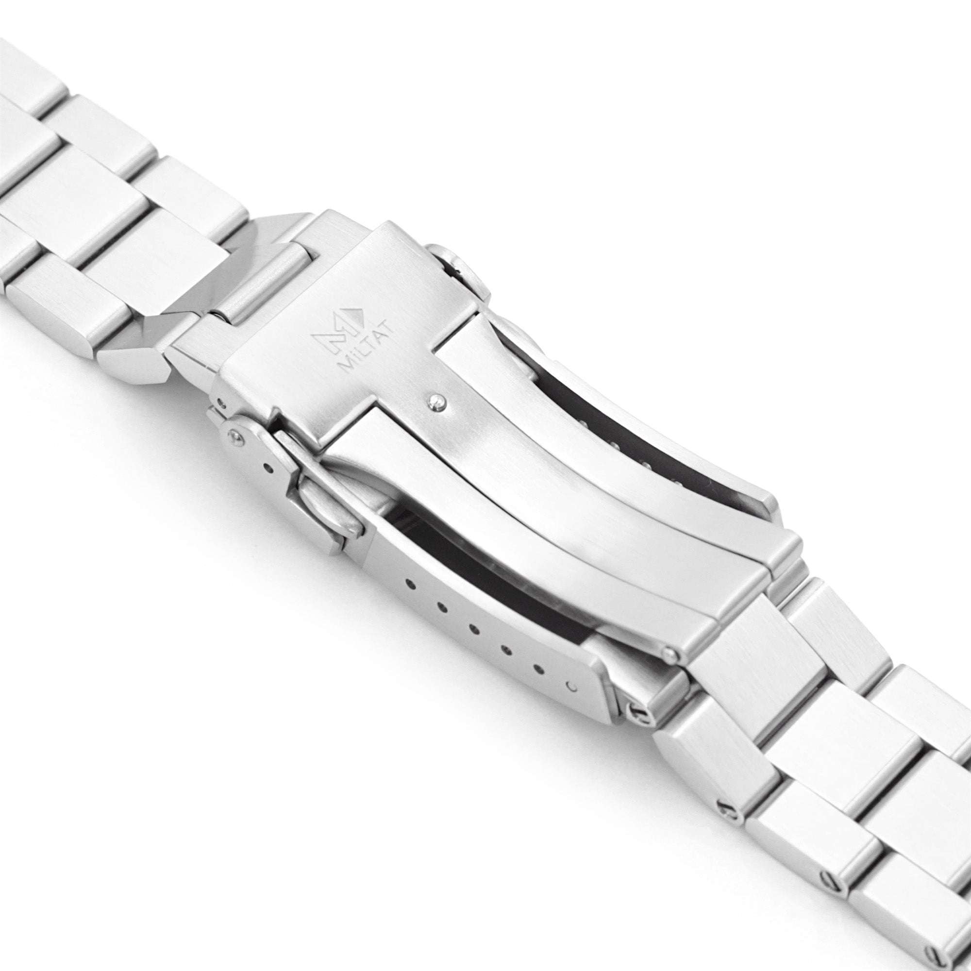 20mm Hexad III QR Watch Band Straight End Quick Release, 316L Stainless Steel Brushed V-Clasp
