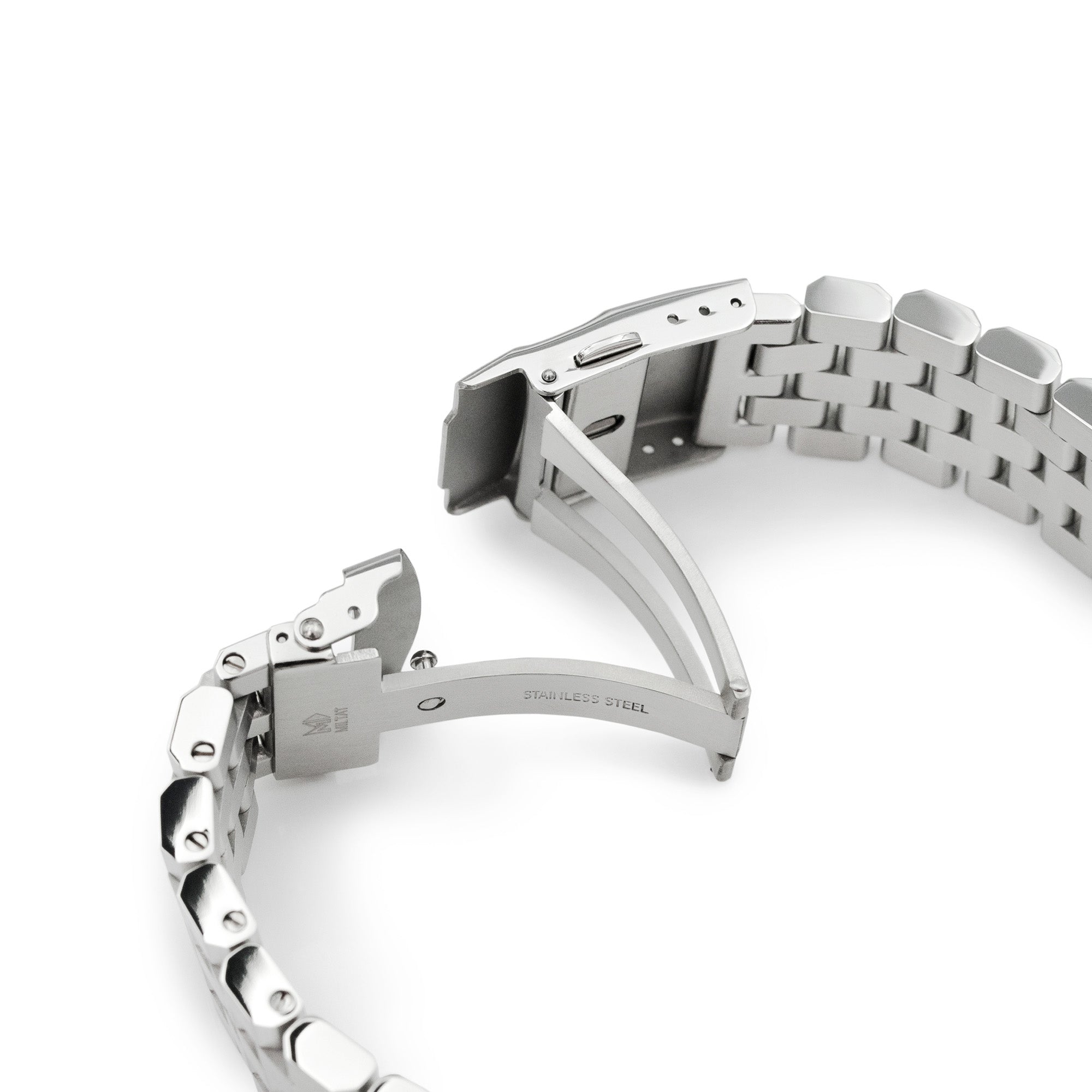 20mm Super Engineer II Watch Band for Seiko Sumo SBDC001 SBDC031 SBDC081, Stainless Steel - Brushed, Diver Clasp
