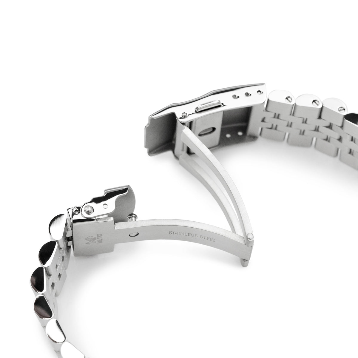 سوار ساعة 22 مم سوبر-J لويس JUB لساعات سيكو SKX007 وSKX009 وSKX011، ستانلس ستيل - تشطيب مطفي، وصلات وسطية لامعة، مشبك غطس