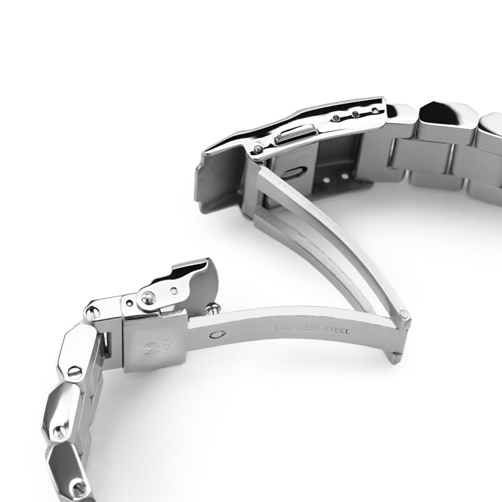 سوار ساعة هيكساد 22 مم لسيكو SKX007 وSKX009 وSKX011، ستانلس ستيل مصقول، مشبك غطس