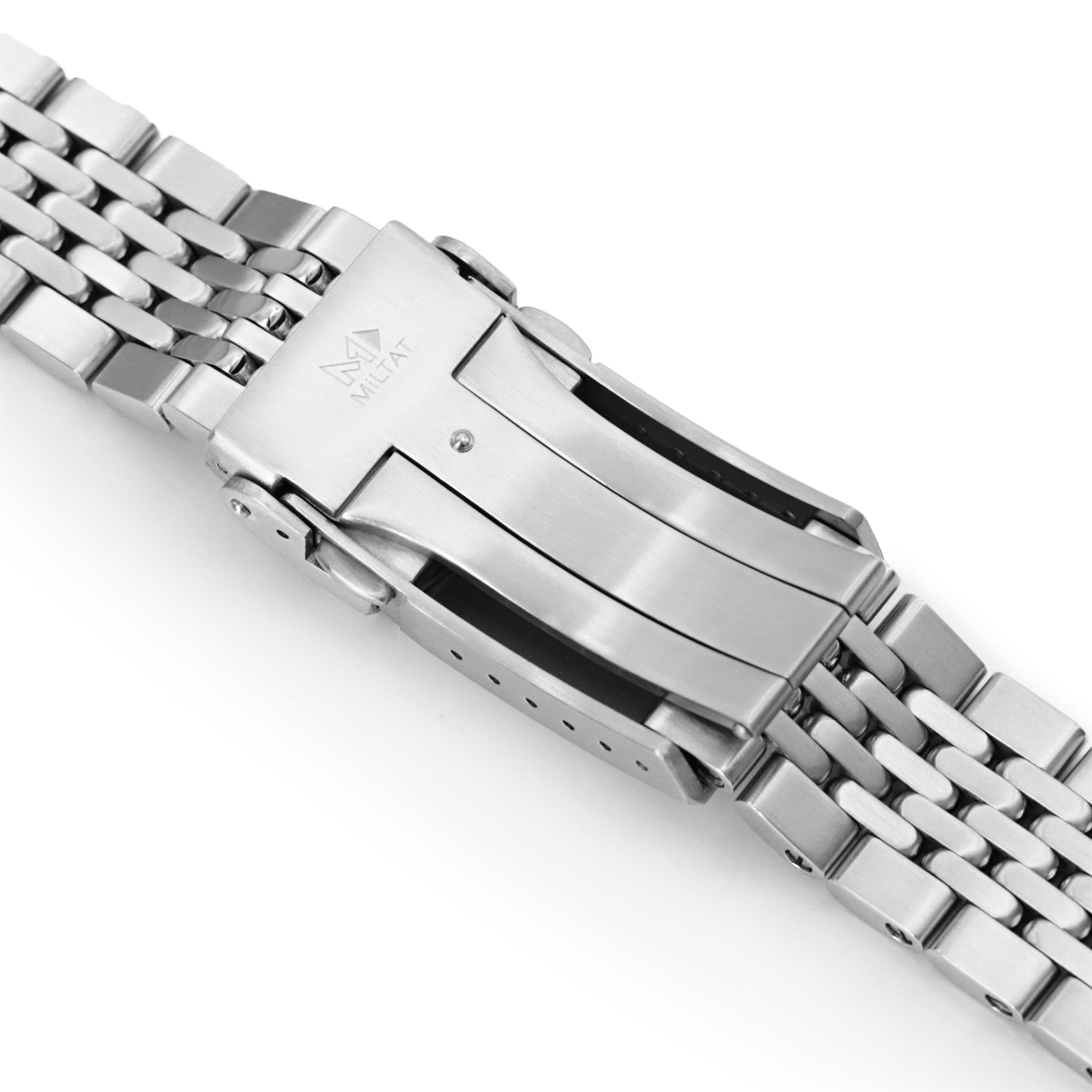 22mm Goma BOR Watch Band for Seiko GMT SSK001, 316L Stainless Steel Brushed and Polished V-Clasp