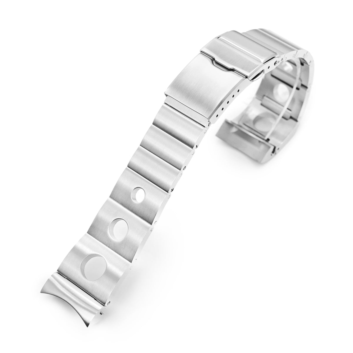 Cinturino Rollball II 22mm per Seiko 5 Sports GMT SSK001 SSK003 SBSC003, Acciaio Inox - Satinato, Chiusura Baton Diver