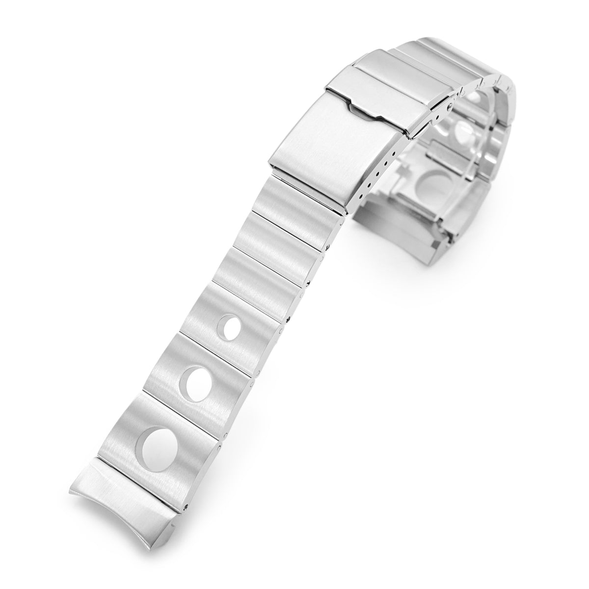 Cinturino Rollball II 22mm per Seiko Samurai SRPB51 SRPB09 SRPC93, Acciaio Inox - Satinato, Chiusura Baton Diver
