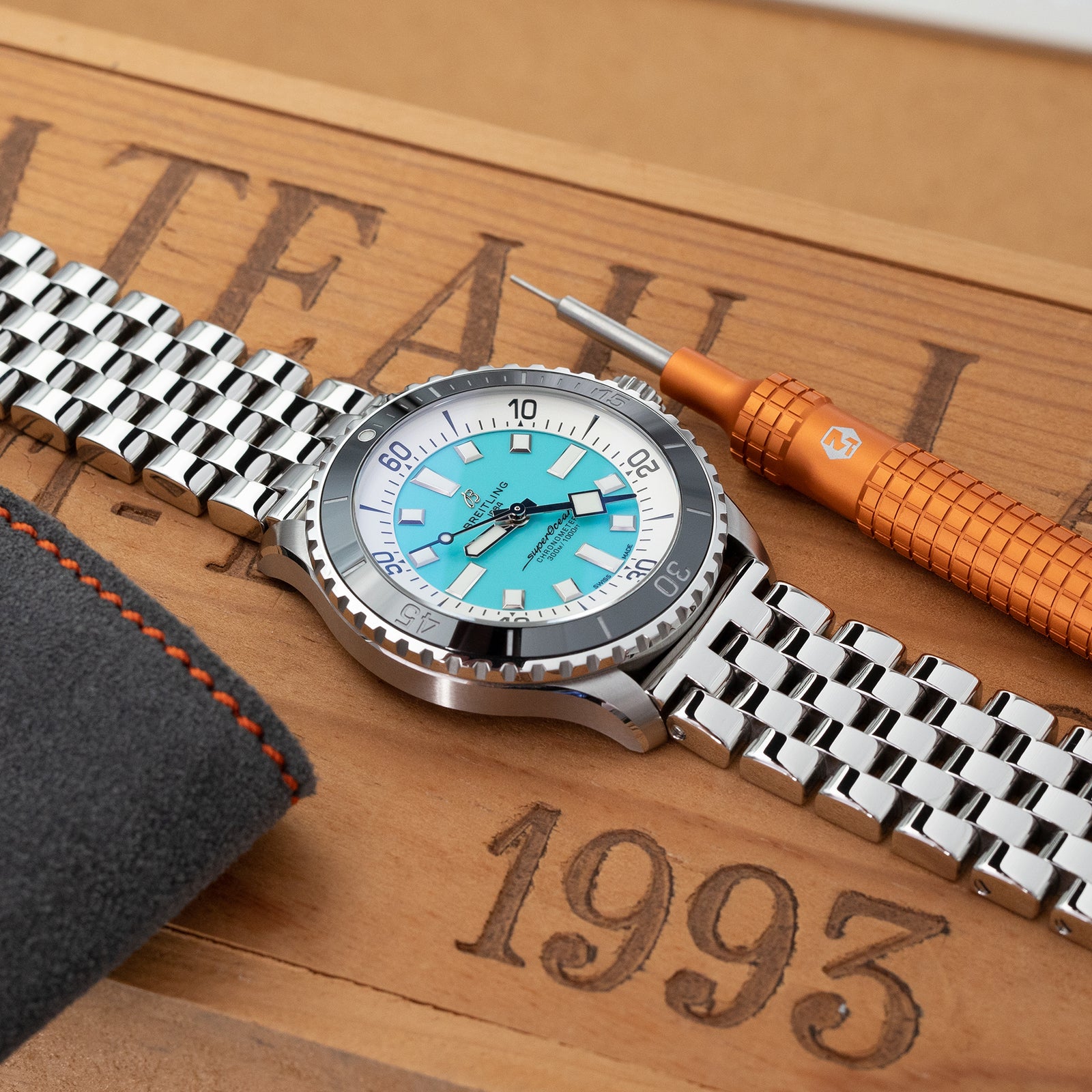 سوار ساعة مصقول بنهاية مستقيمة، سوبر إنجنير I من الفولاذ المقاوم للصدأ 316L