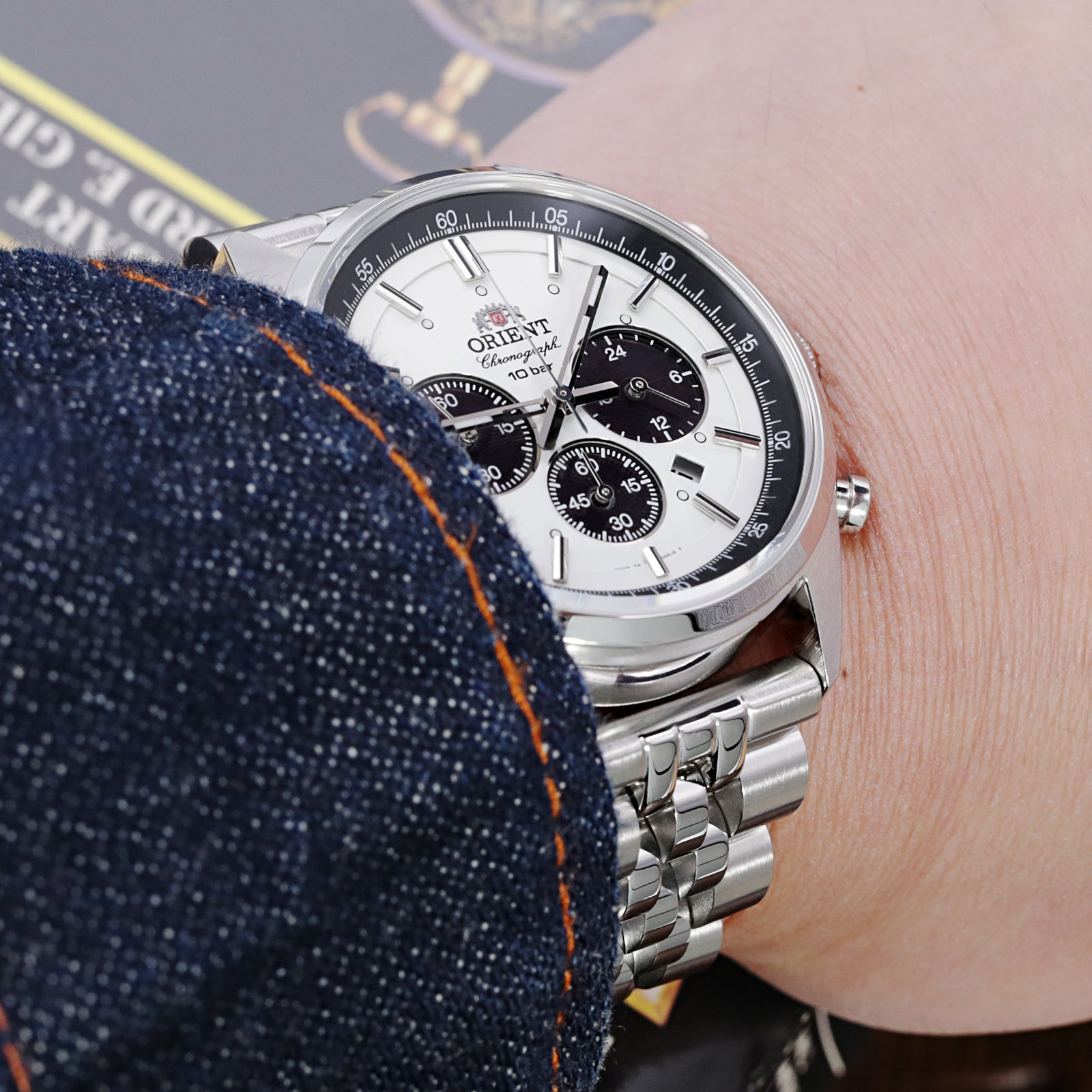 22mm Angus-J Louis 316L Stainless Steel Watch Bracelet Straight End 1.8 Universal Ver. Brushed V-Clasp Strapcode Watch Bands