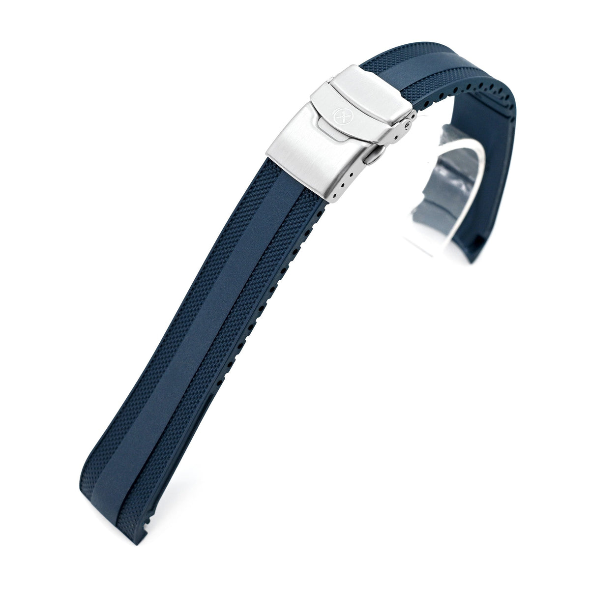 21mm StrapXPro - Navy Blue SMX02A Rubber Strap compatible with Seiko Speedtimer SSC911 Series Strapcode watch bands