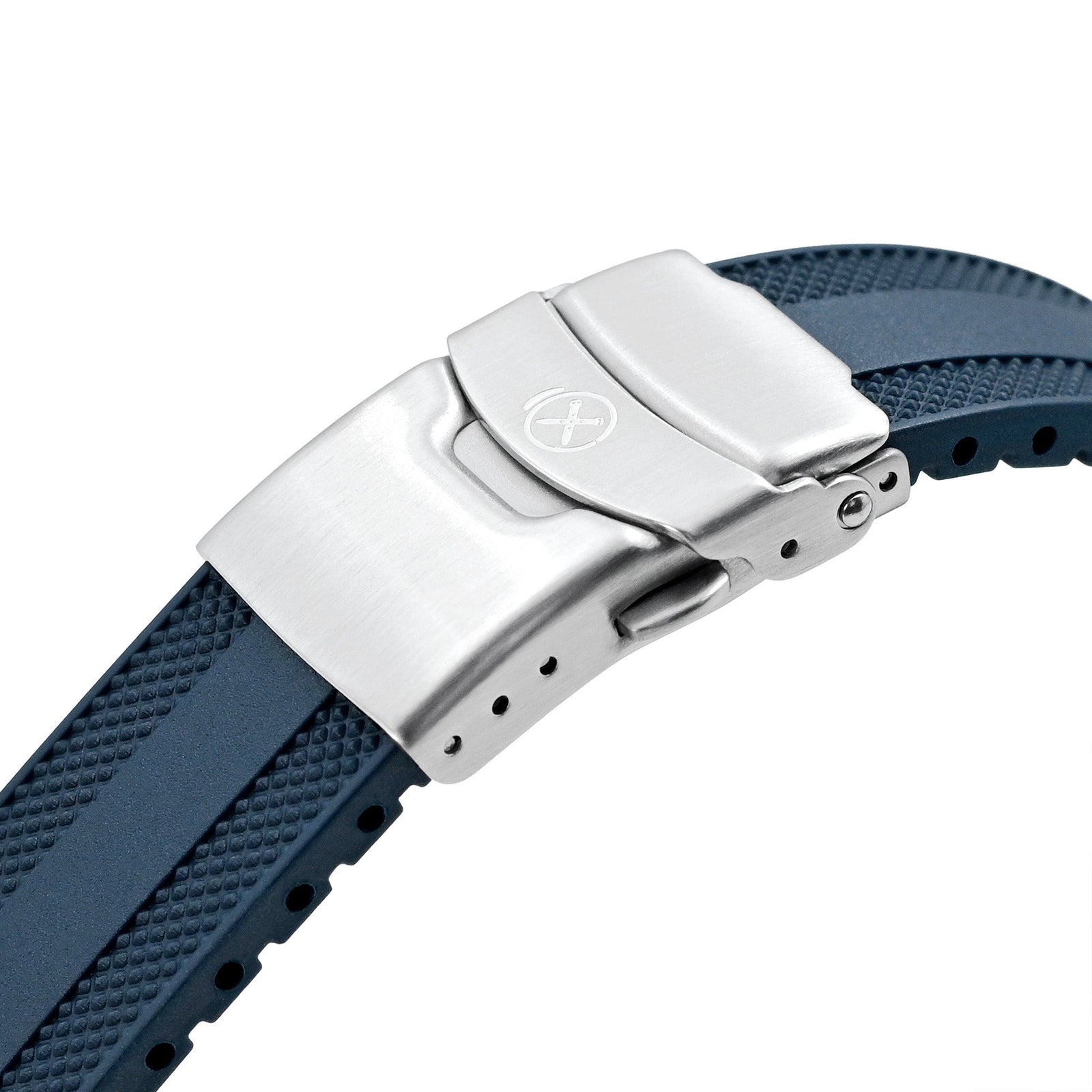 21mm StrapXPro - Navy Blue SMX02A Rubber Strap compatible with Seiko Speedtimer SSC911 Series Strapcode watch bands