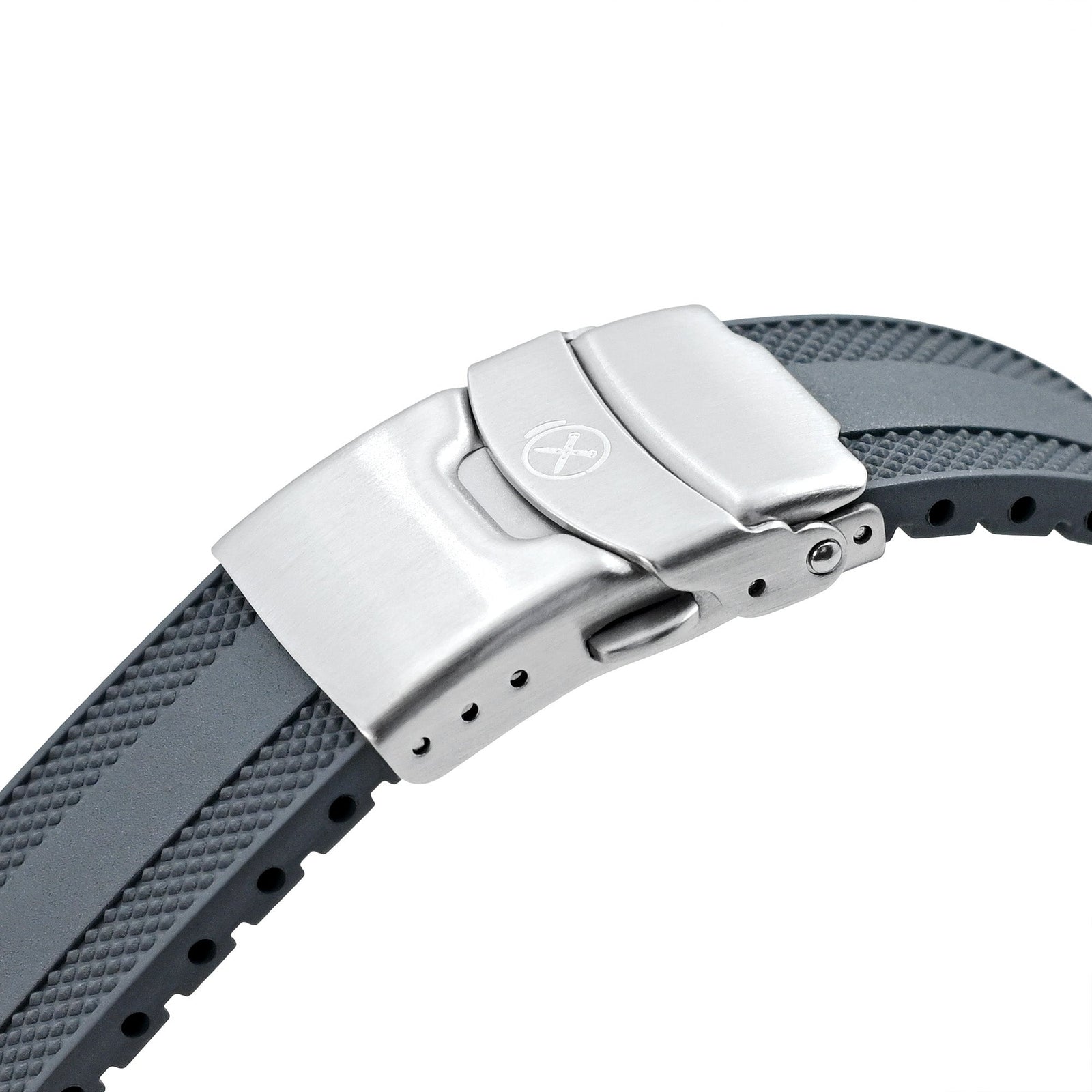 21mm StrapXPro - Grey SMX02A Rubber Strap compatible with Seiko Speedtimer SSC911 Series Strapcode watch bands
