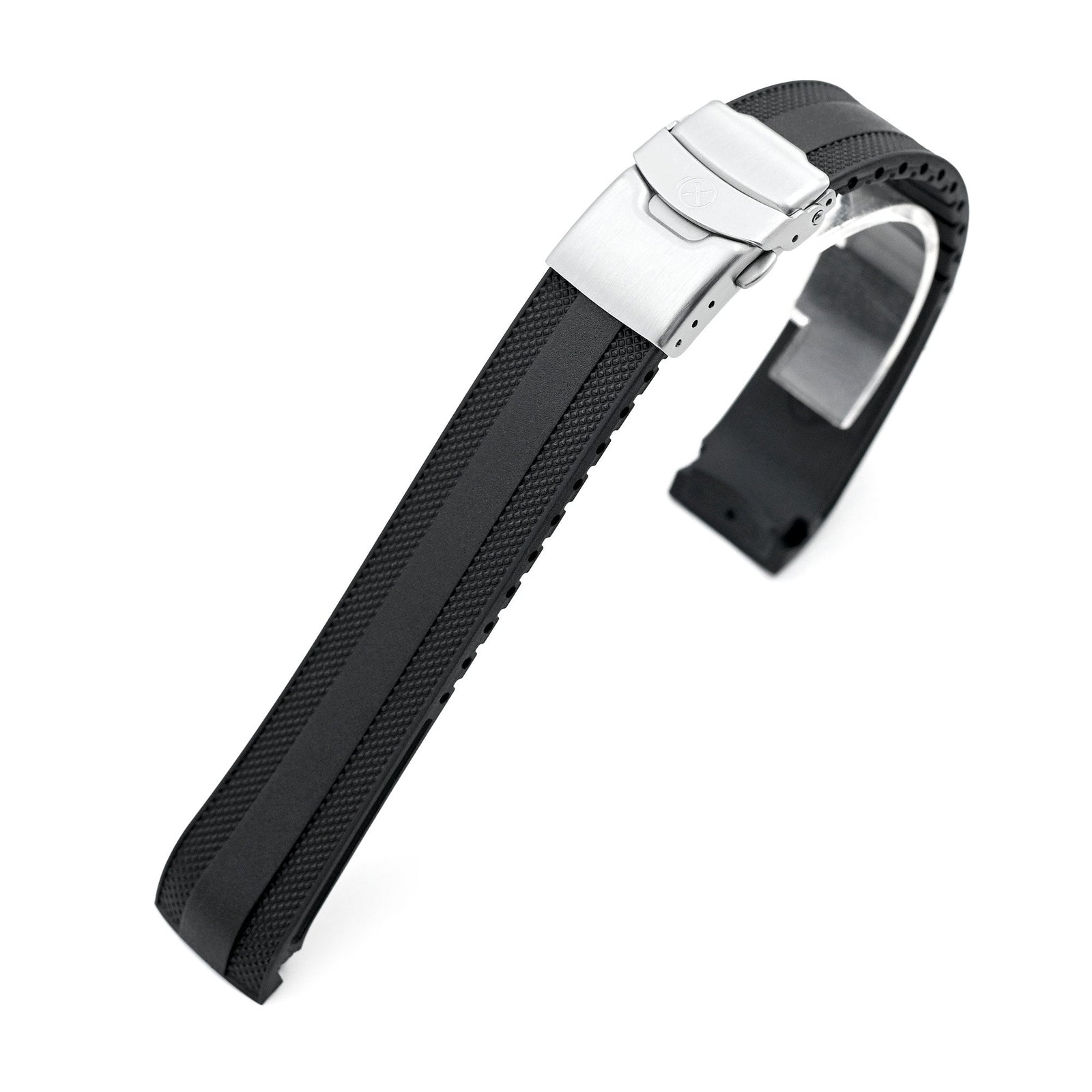 StrapXPro - Black SMX03A Rubber Strap compatible with Seiko Speedtimer SSC813 Series Strapcode watch bands