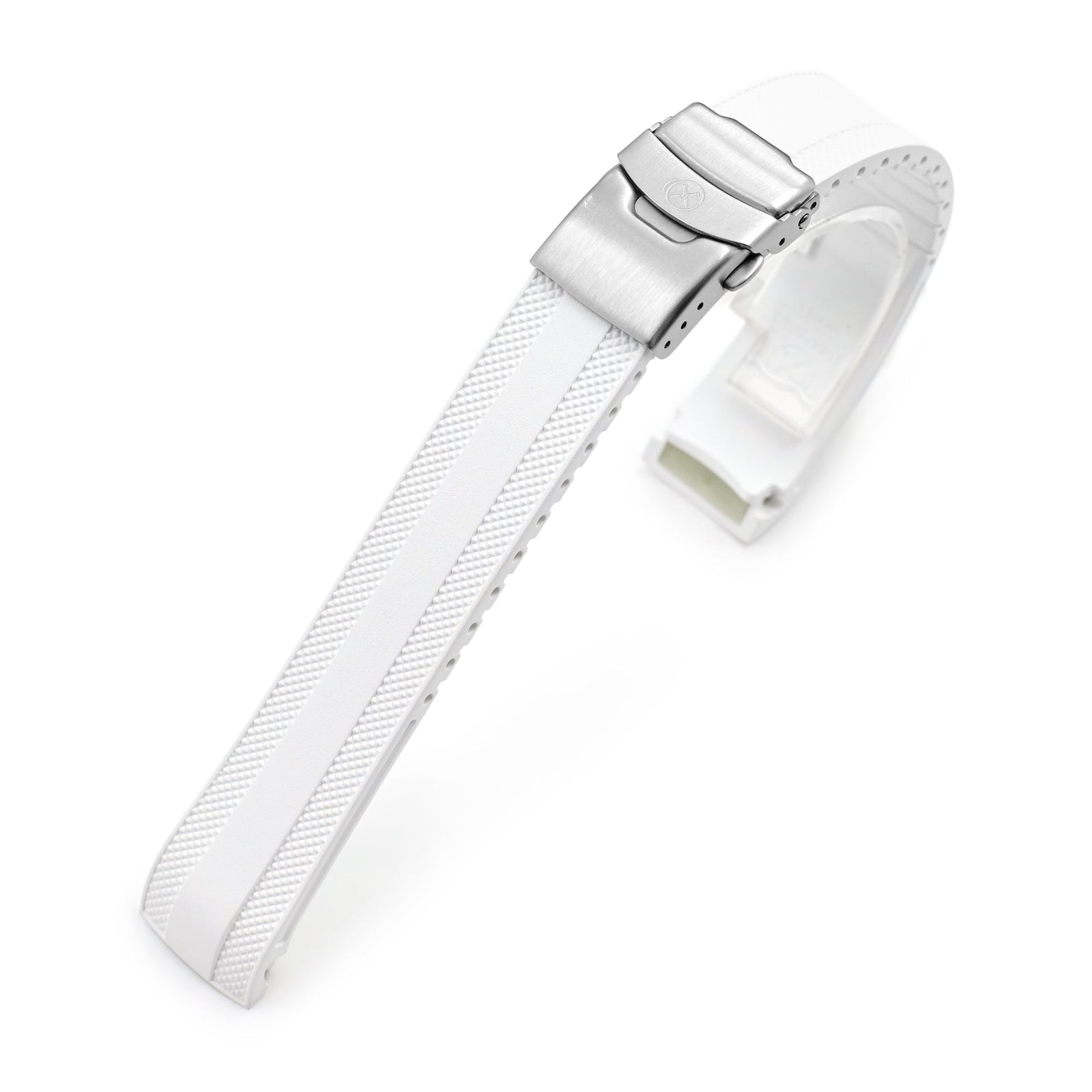 StrapXPro - White SMX03A Rubber Strap compatible with Seiko Speedtimer SSC813 Series Strapcode watch bands