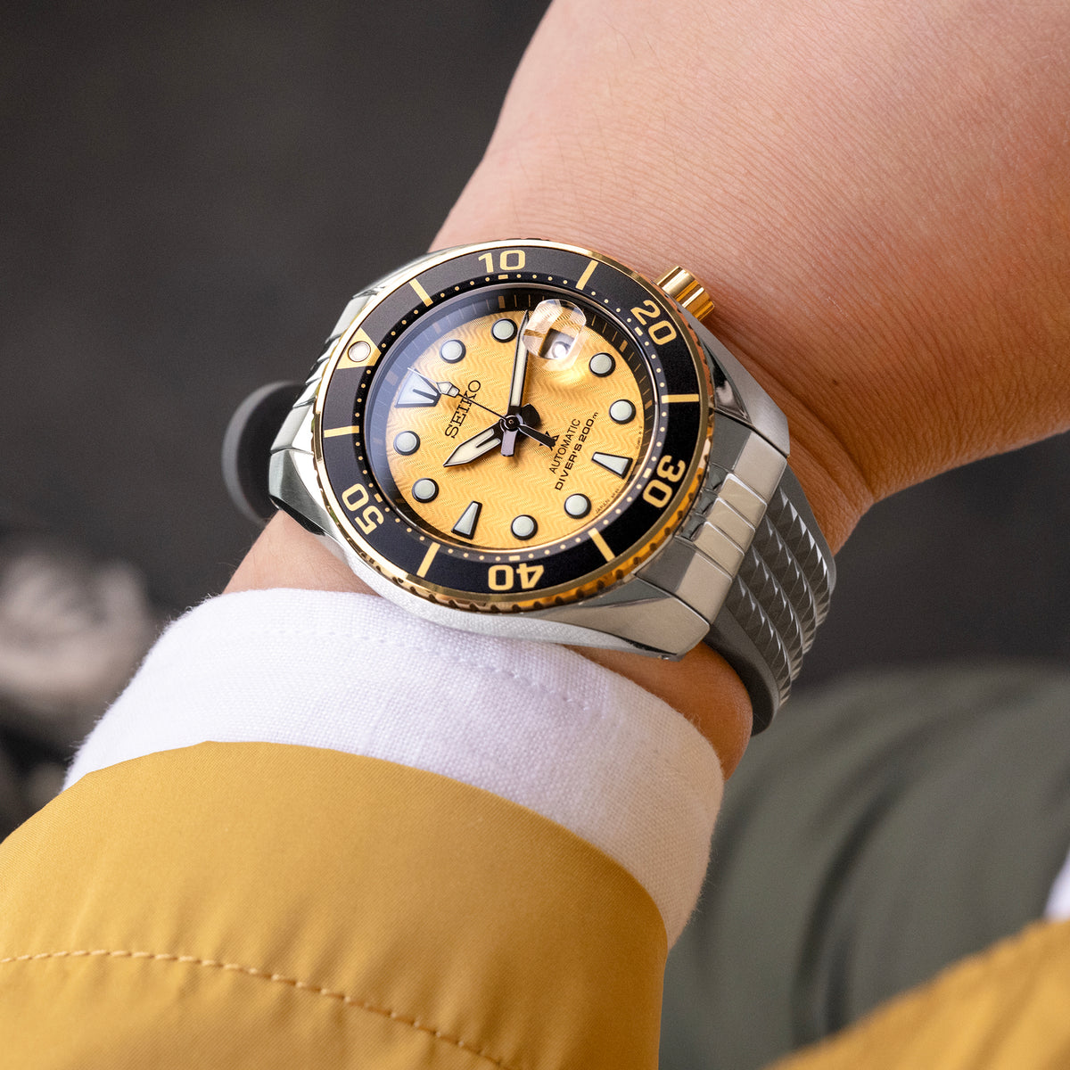 Chaffle Military Grey FKM Rubber watch strap, 20mm or 22mm