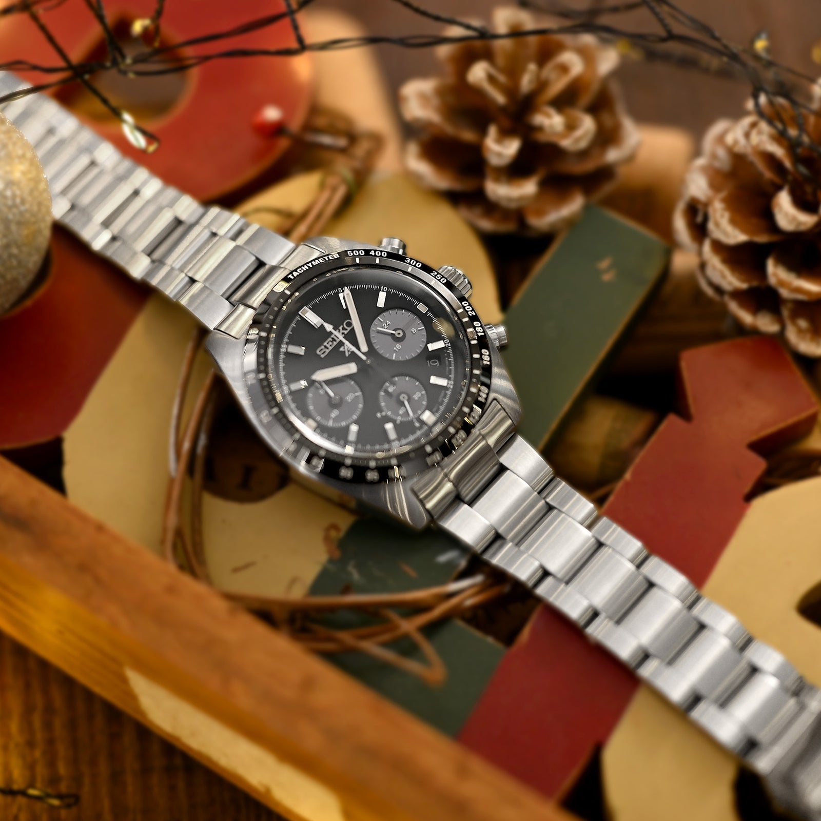 سوار ساعة Super-O Boyer مقاس 20 مم لساعات Seiko Prospex Speedtimer SSC813 SSC815 SSC817، من الستانلس ستيل المصقول، مع مشبك V Diver