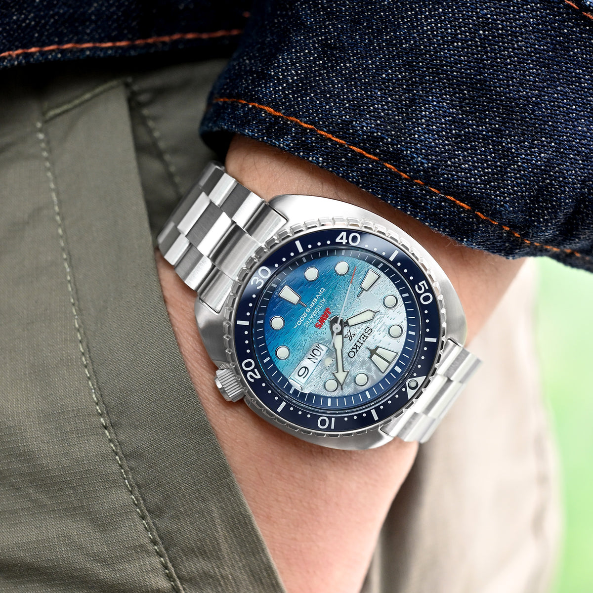 سوار ساعة هيكساد 22 مم لساعات سيكو نيو تيرتلز SRP777 SRP775 SRPA21 (PADI)، ستانلس ستيل بلمسة نهائية مصقولة، إبزيم V دايفر