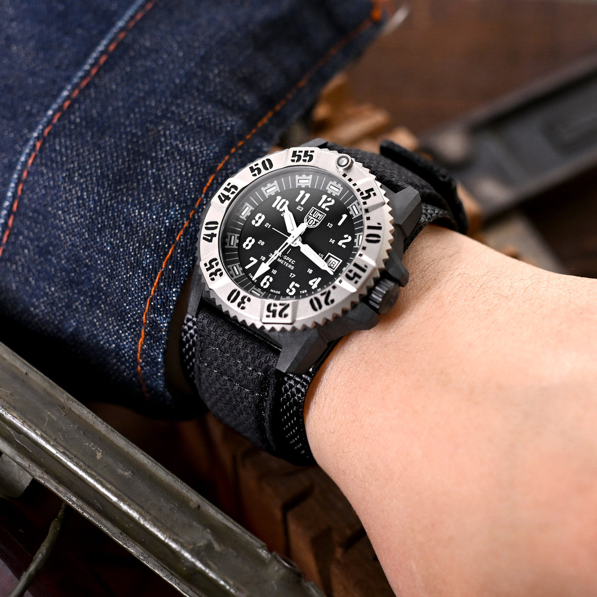 MiLTAT 24mm Double Layer Nylon Black Tactical Hoop and loop Watch Strap, design for 44mm Panerai Watches