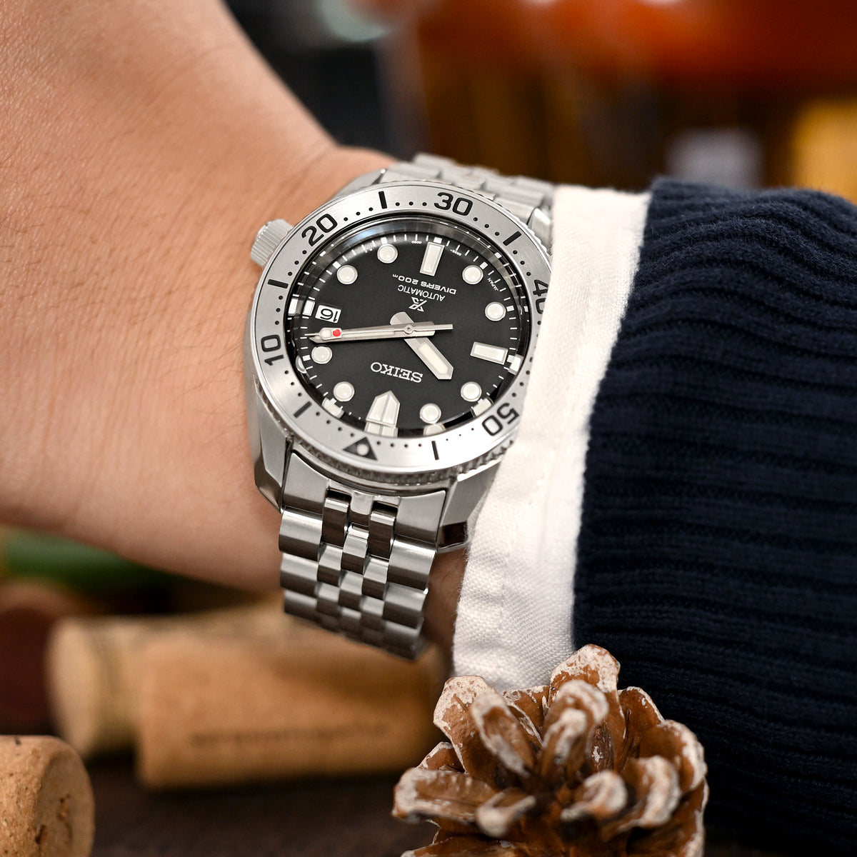 سوار ساعة أنغوس-جي لويس 20 مم لساعات سيكو SPB185، مصنوع من الفولاذ المقاوم للصدأ 316L مع إبزيم غطس مصقول.