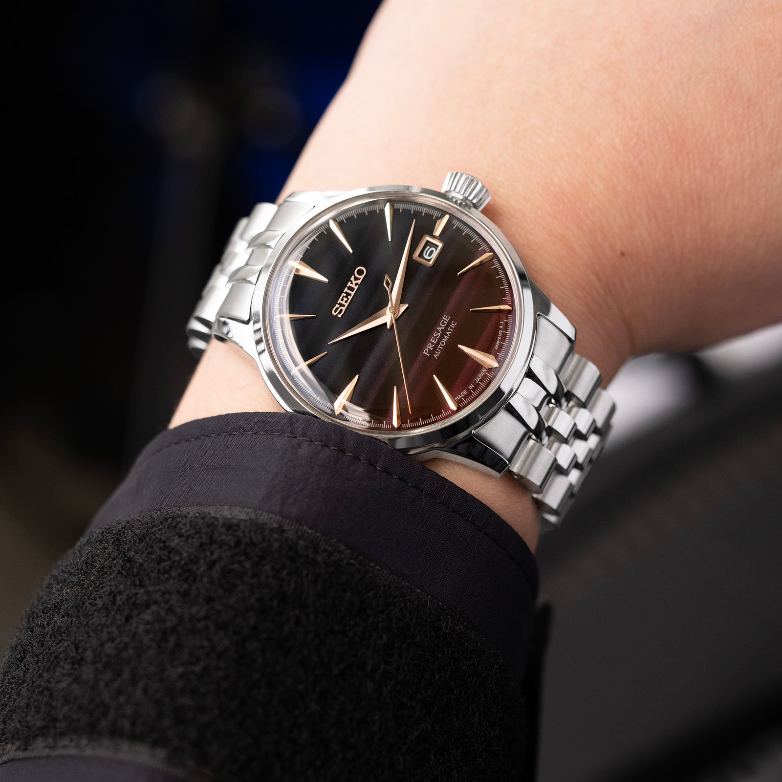 20mm Angus-J Louis 316L Stainless Steel Watch Bracelet for Seiko Cocktail SSA345 V-Clasp Strapcode Watch Bands