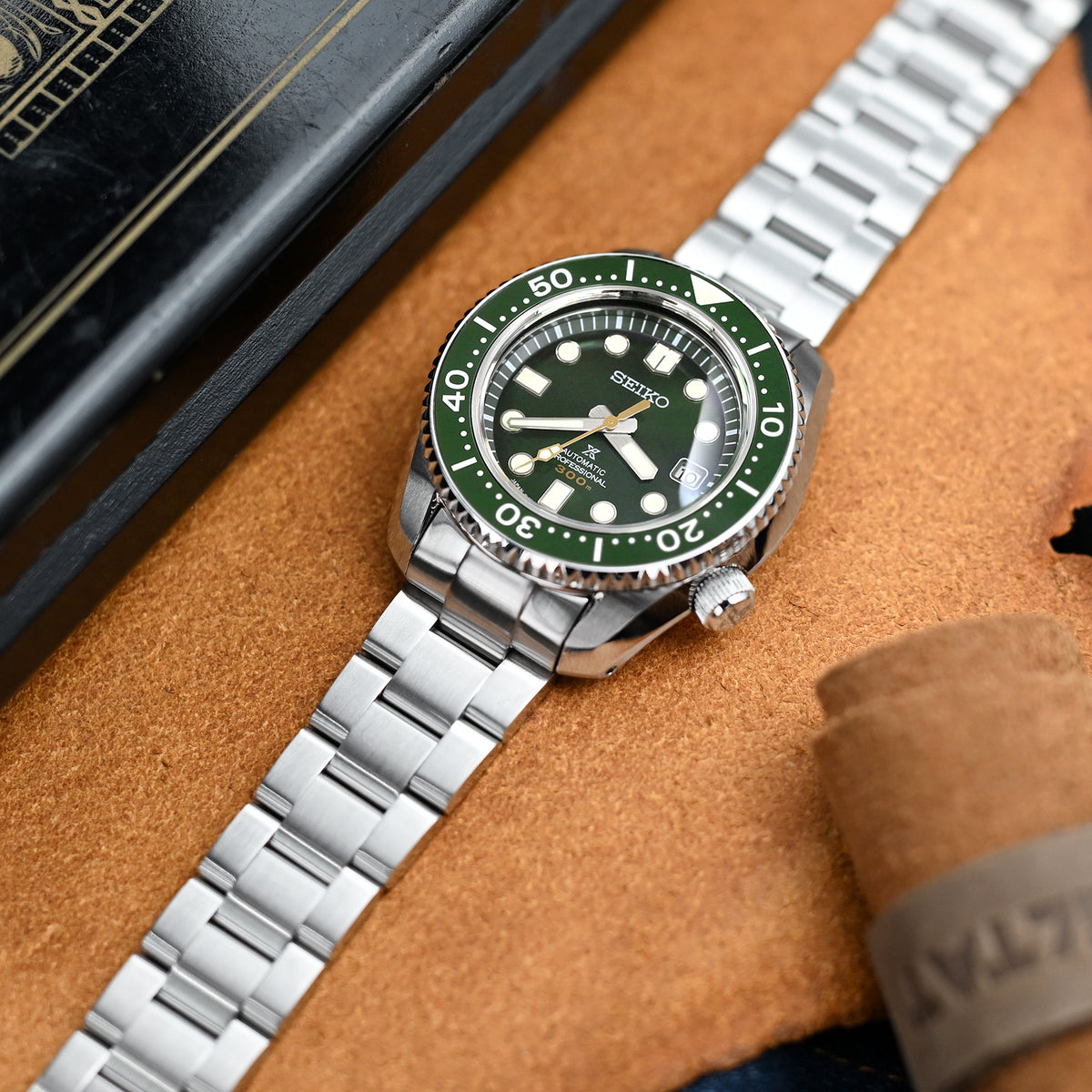 سوار ساعة Super-O Boyer مقاس 20 مم لساعات Seiko MM300 Prospex Marinemaster SBDX001 SBDX017 SBDX023، من الفولاذ المقاوم للصدأ بتشطيب مصقول، مع مشبك V-Diver