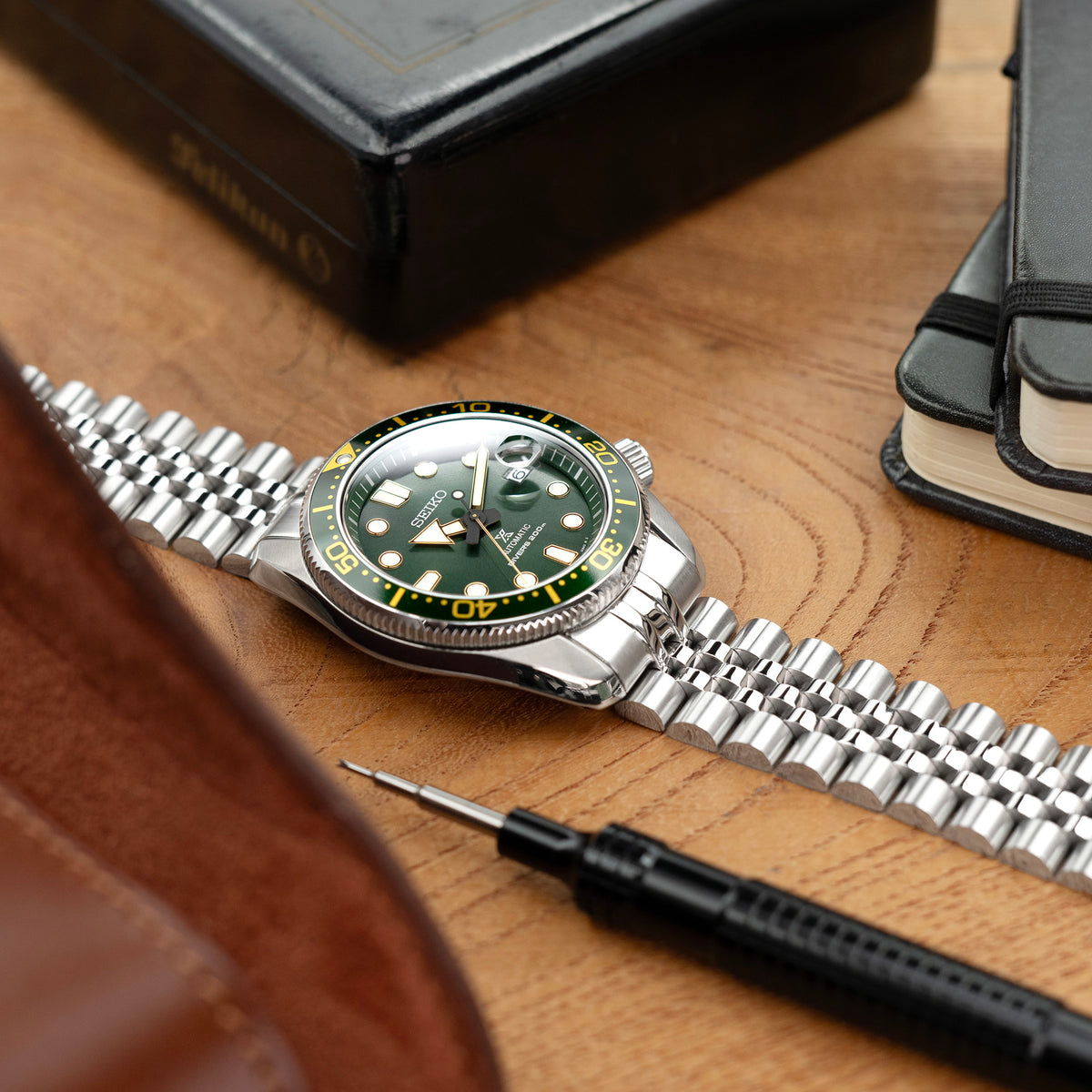 سوار ساعة سوبر-جي لويس JUB مقاس 20 مم لساعات سيكو بيبي MM 200 SBDC061 SPB077 SBDC063، ستانلس ستيل - مطفي مع وسط لامع، مشبك V-Diver