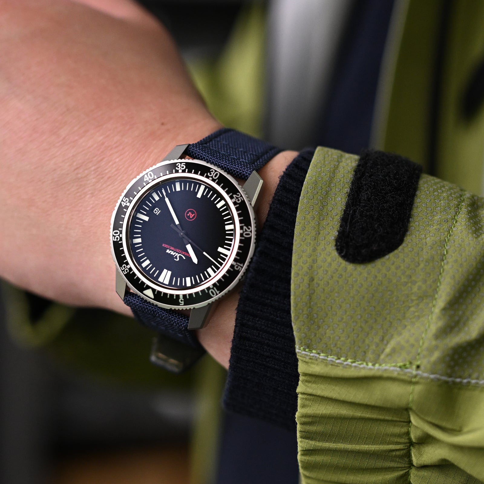 Q.R. Navy Blue Sailcloth Watch Band with leather lining, 19mm, 20mm or 23mmStrapcode watch bands