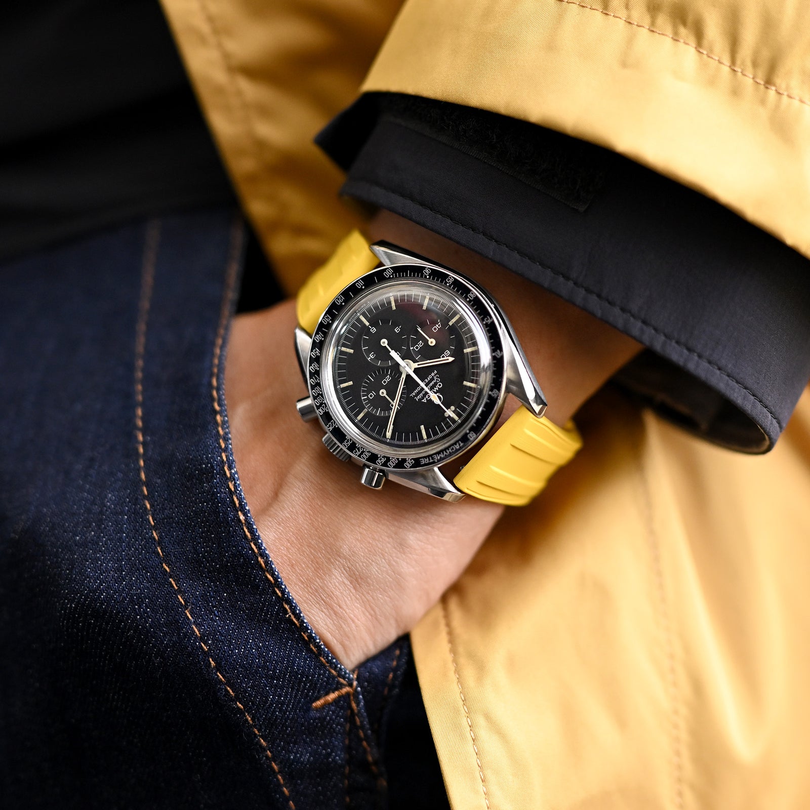 20mm Quick Release FKM28 Yellow FKM Rubber watch strap Strapcode watch bands