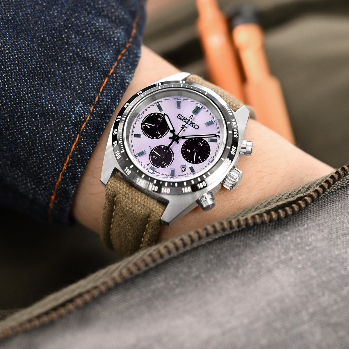 سوار ساعة قماش كاكي ستايل الطيار مع فك سريع، 20 مم أو 22 مم