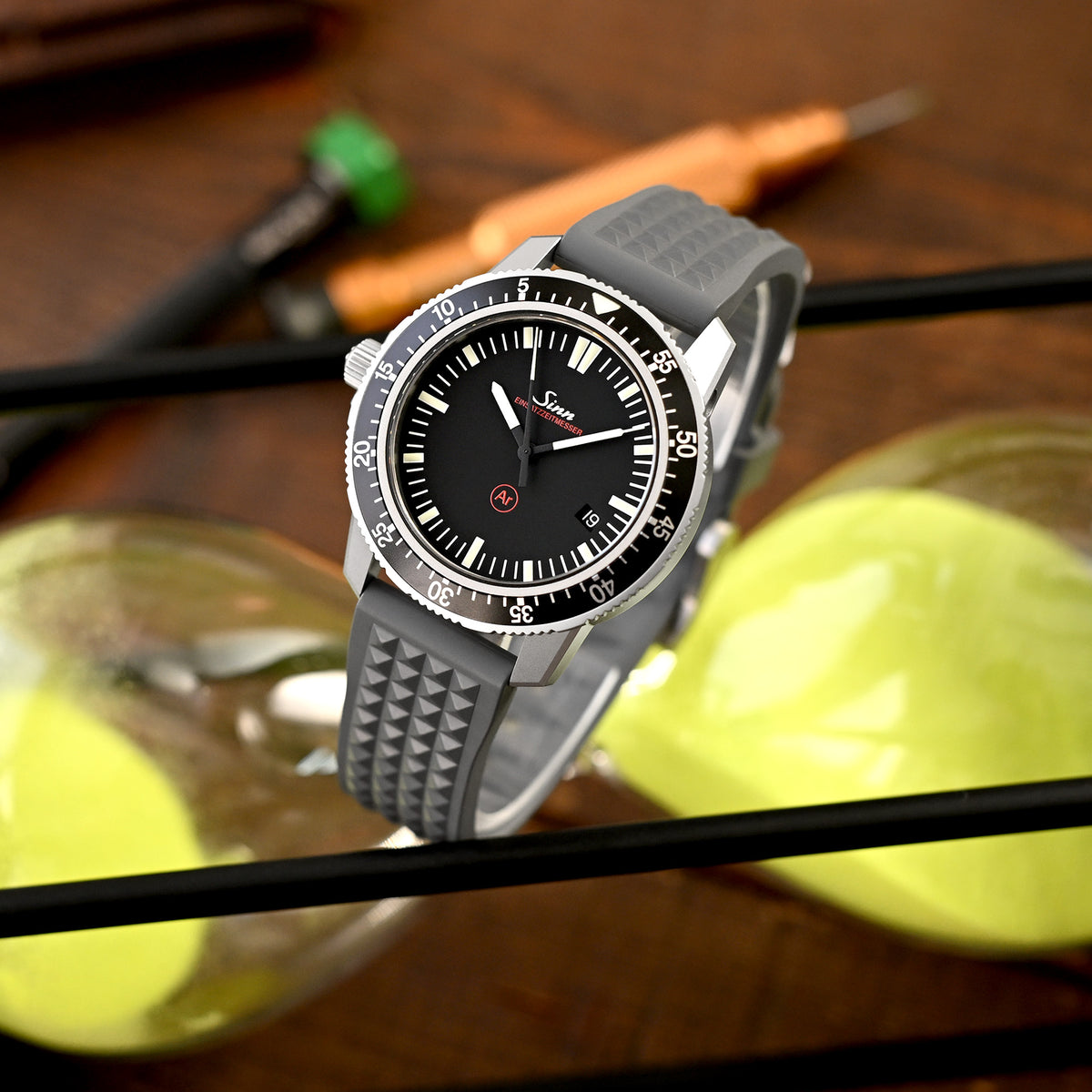 Chaffle Military Grey FKM Rubber watch strap, 20mm or 22mm