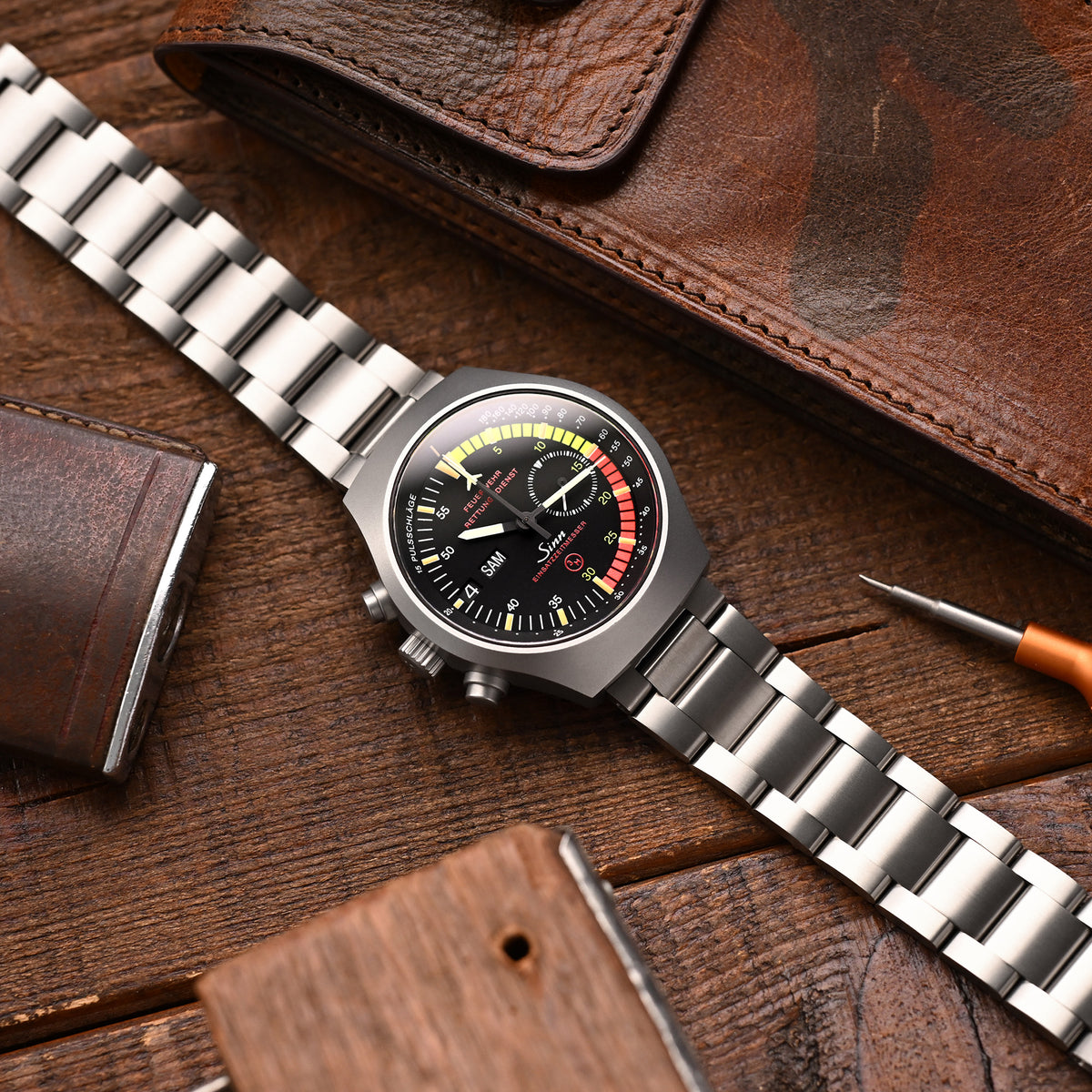 سوار ساعة تيتانيوم سوبر-O2 (سحب-لف) QR بمقاس 20 مم أو 22 مم، نهاية مستقيمة، فك سريع، مشبك Slinea مصقول