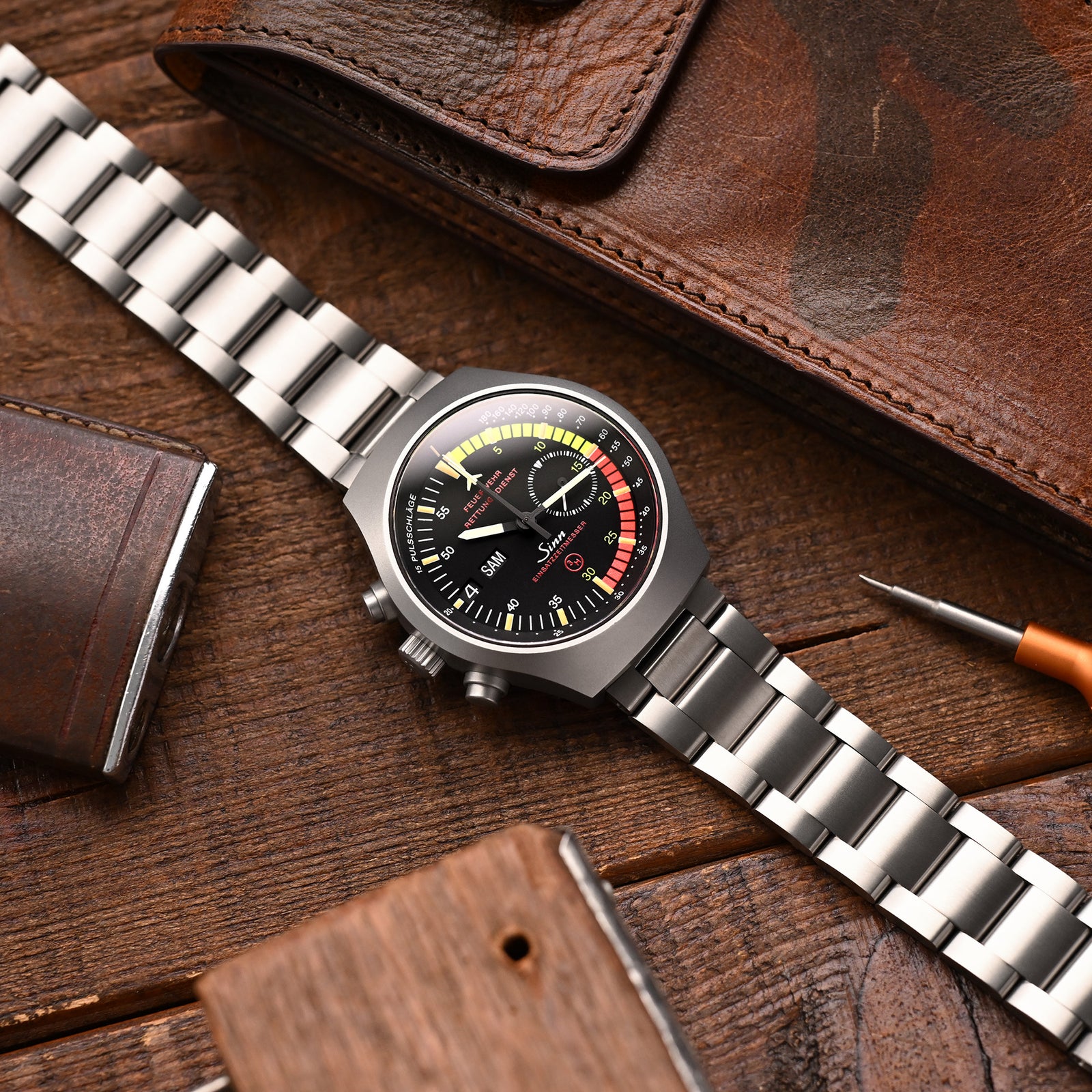 سوار ساعة تيتانيوم سوبر-O2 (سحب-لف) QR بمقاس 20 مم أو 22 مم، نهاية مستقيمة، فك سريع، مشبك Slinea مصقول