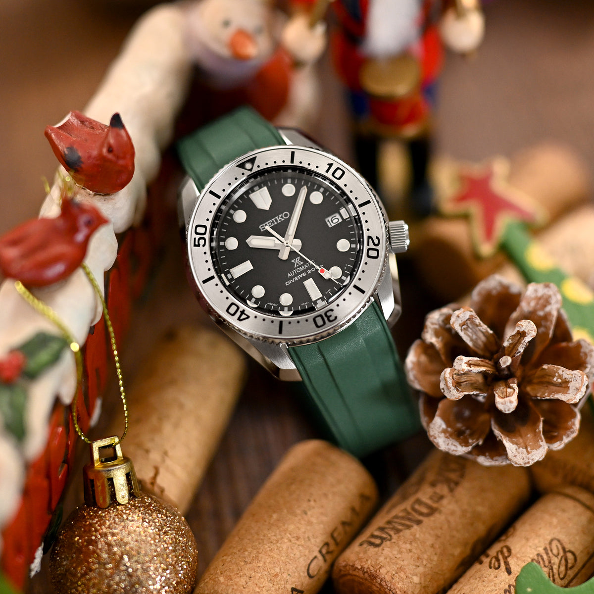 ستراب إكس برو - سوار مطاط SBX1A لسايكو بروسبكس ستيلماستر SPB185، أخضر