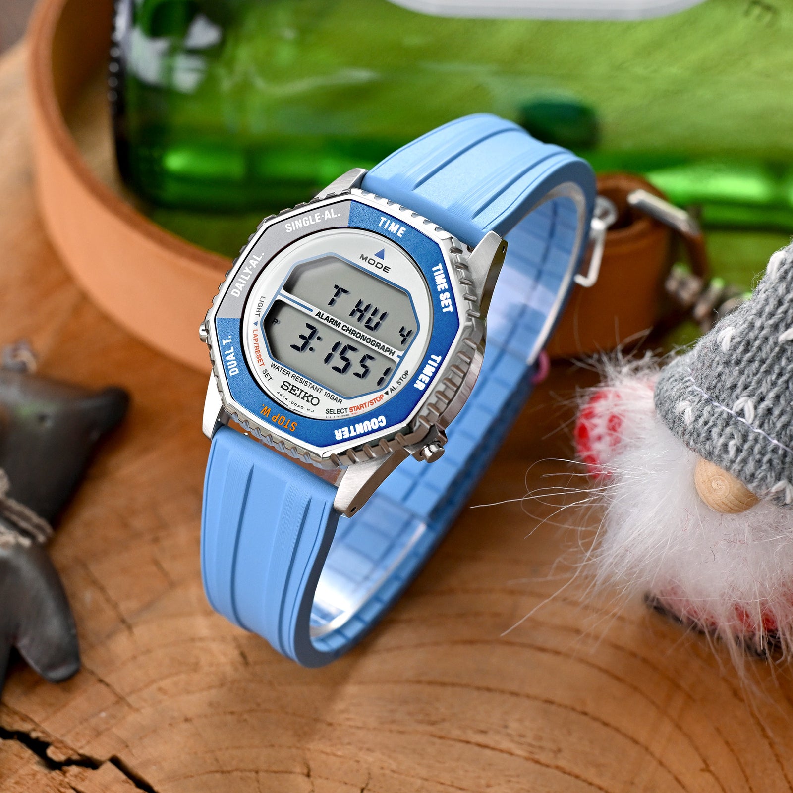 20mm Quick Release FKM28 Sky Blue FKM Rubber watch strap Strapcode watch bands